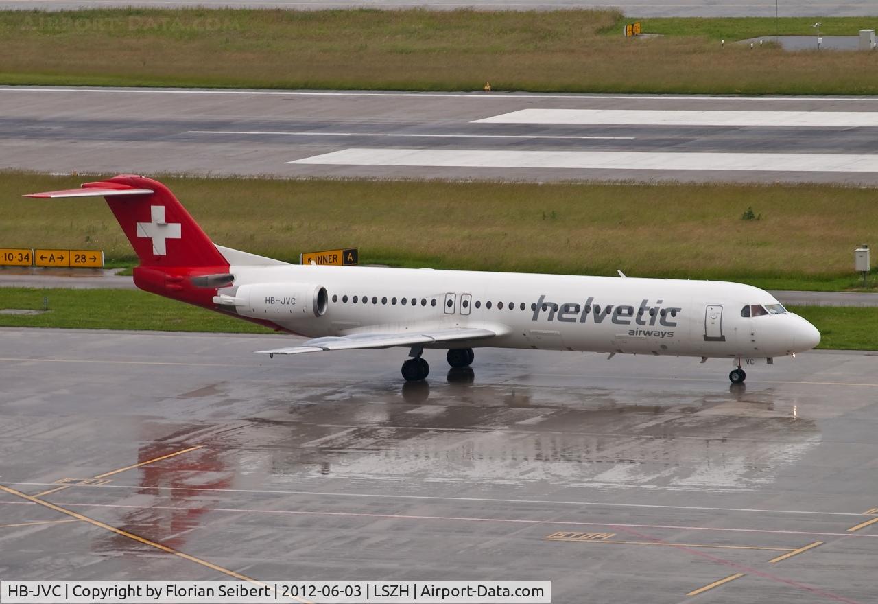 HB-JVC, 1994 Fokker 100 (F-28-0100) C/N 11501, taxi to the active