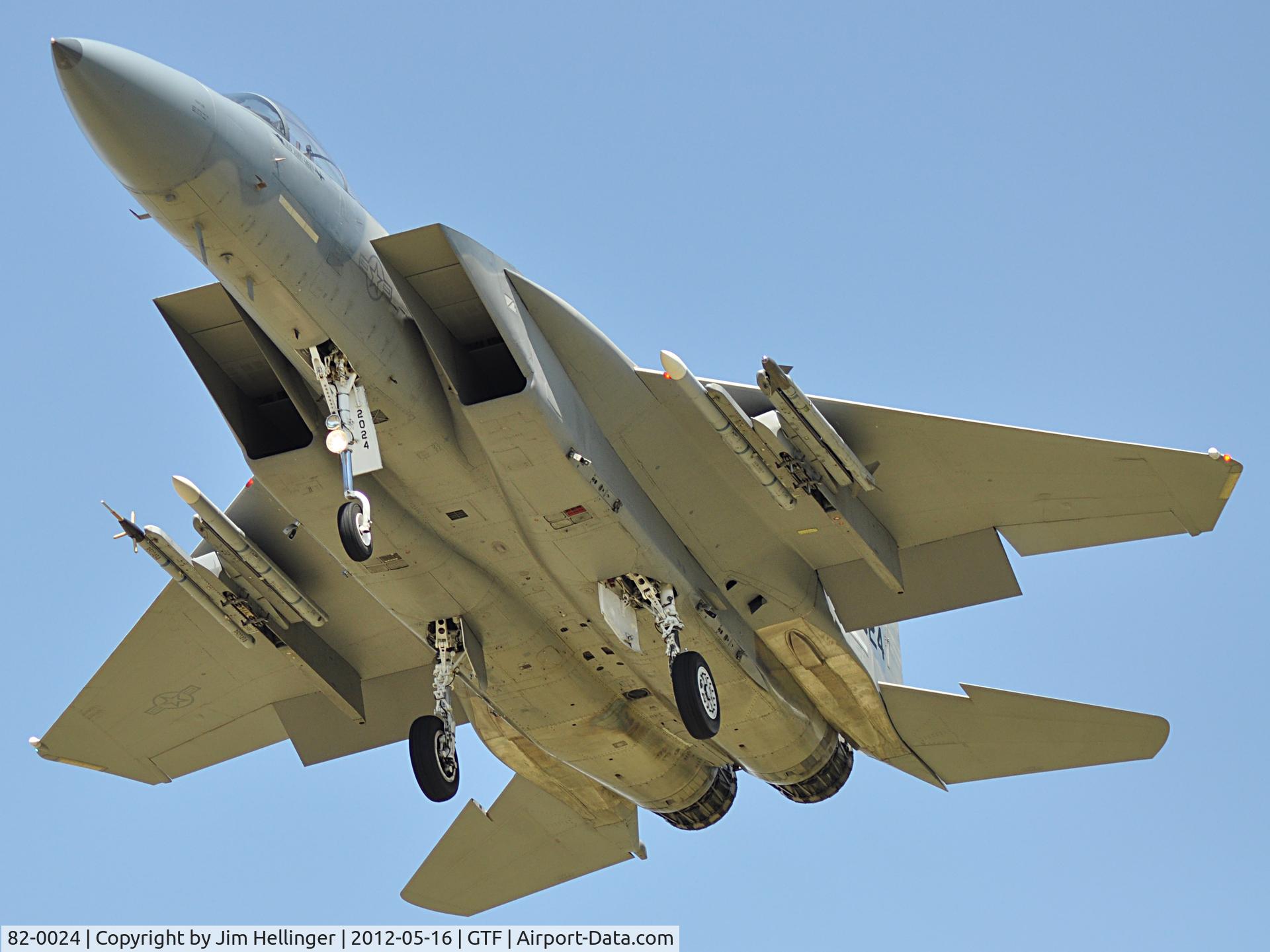 82-0024, 1982 McDonnell Douglas F-15C Eagle C/N 0838/C255, 120th Fighter Wing F-15C Eagle landing