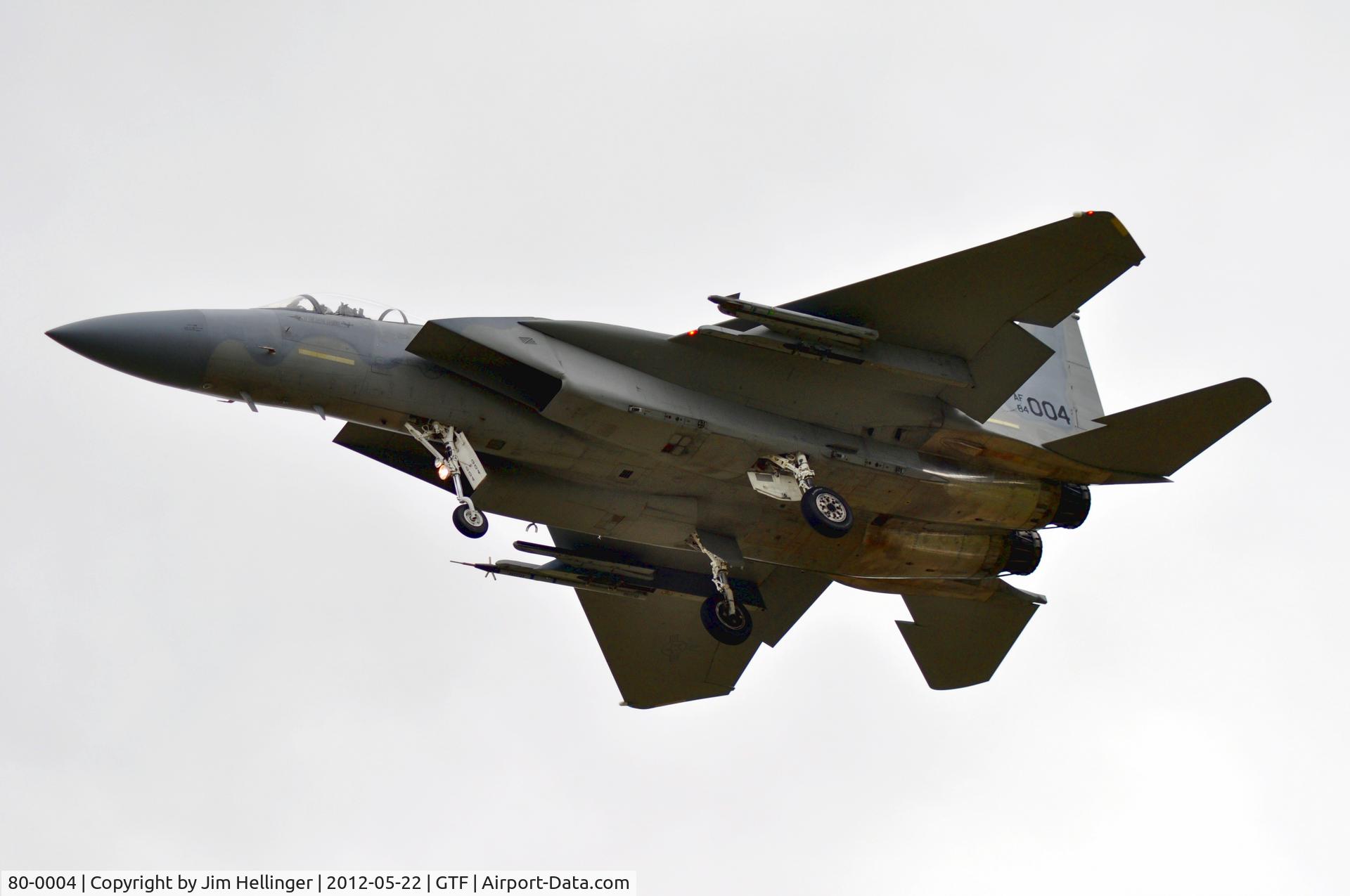 80-0004, 1980 McDonnell Douglas F-15C Eagle C/N 0638/C153, 120th Fighter Wing F-15C Eagle landing