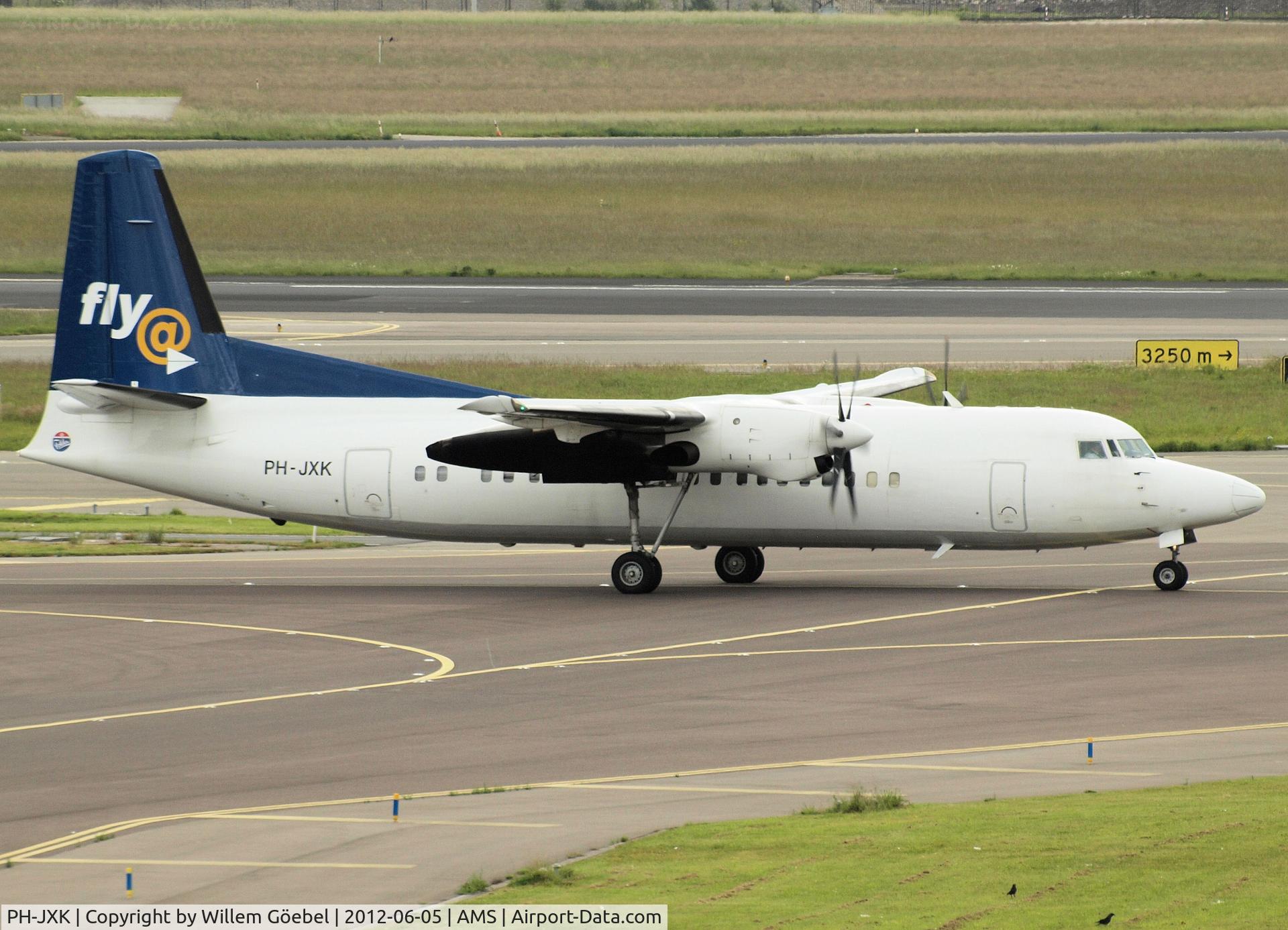 PH-JXK, 1991 Fokker 50 C/N 20233, Taxi to the gate of Schiphol Airport