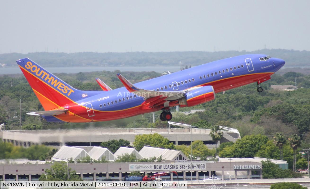 N418WN, 2001 Boeing 737-7H4 C/N 29823, Southwest 737