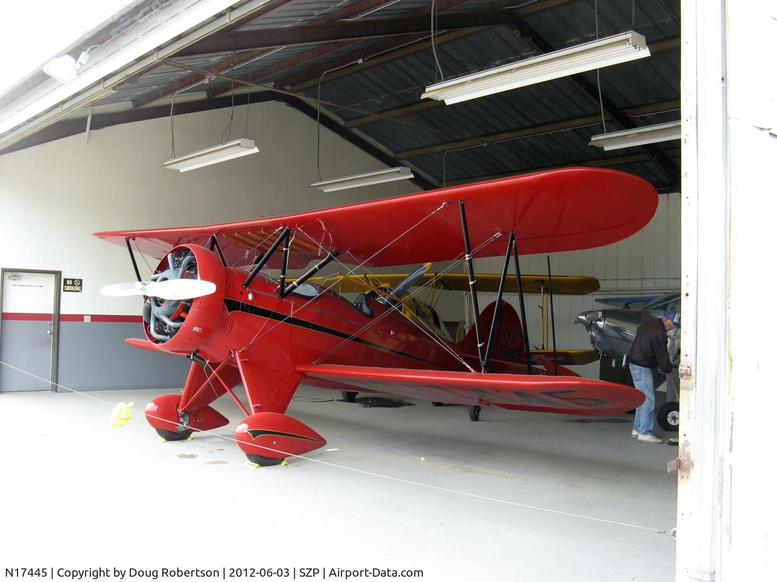N17445, 1931 Waco QCF C/N 3496, 1931 Waco QCF as NC17445, Continental W670 165 Hp radial, good short field performer with NACA Clark Y airfoils, four ailerons, 3 seats. One of just 34 built.