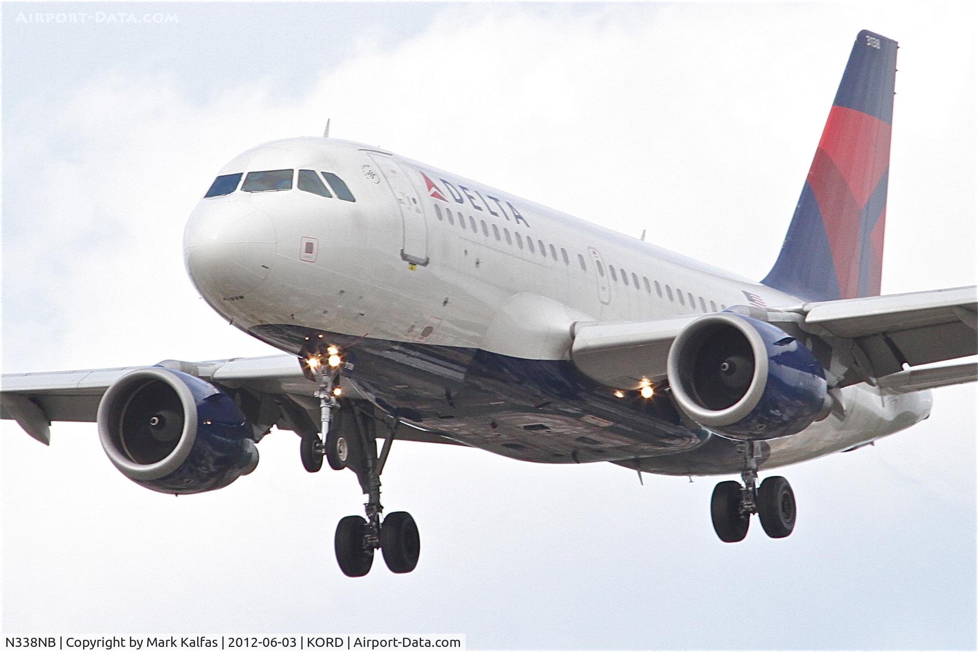 N338NB, 2002 Airbus A319-114 C/N 1693, Delta Airlines Airbus A319-114, DAL866 arriving from Salt Lake City Int'l /KSLC, RWY28 approach KORD.