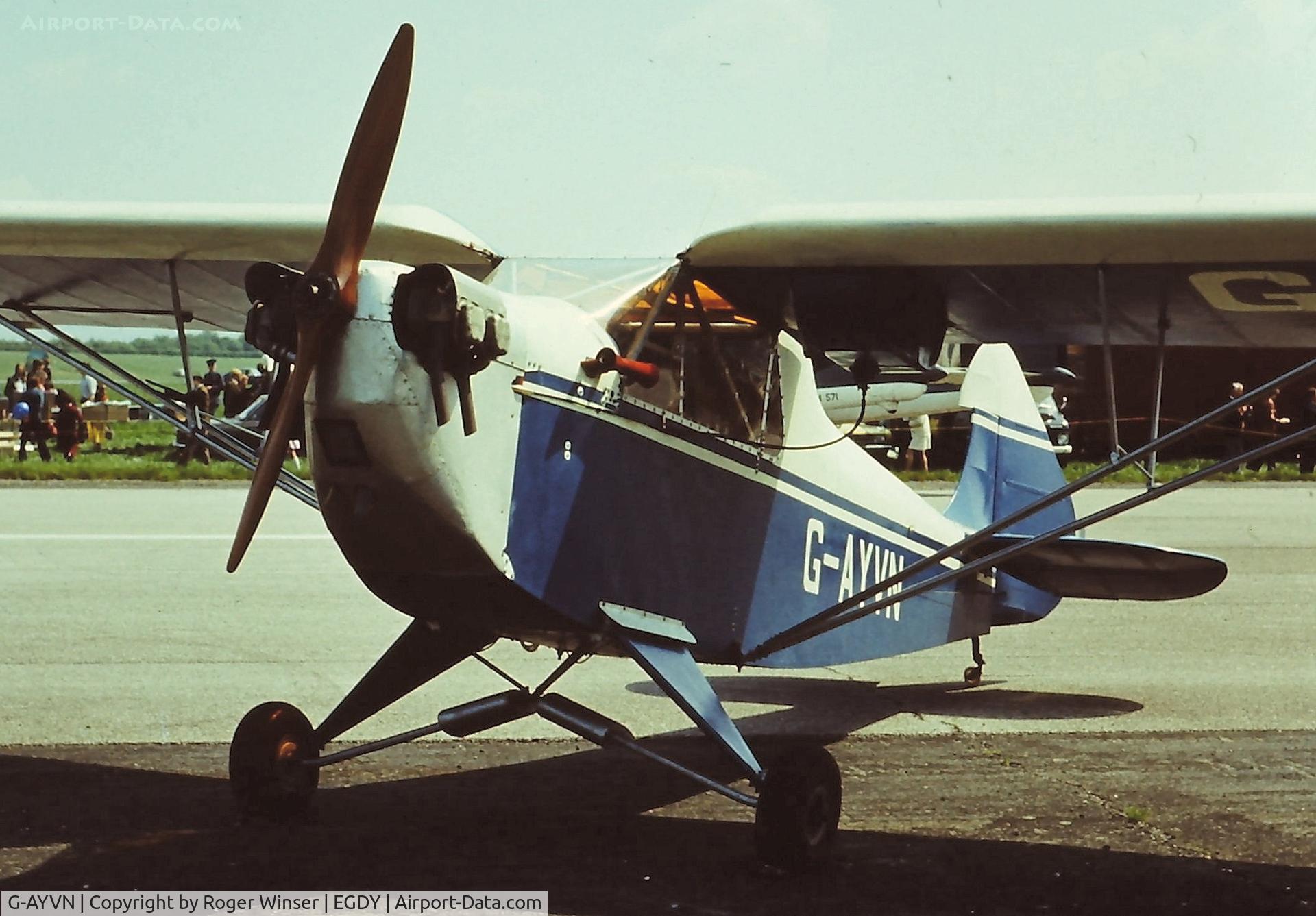 G-AYVN, 1973 Luton LA-5 Major C/N PFA 1204, Attending a Royal Navy Air Day held at HMS Heron (RNAS Yeovilton) in the 1970's/1980.
De-registered summer 1981.