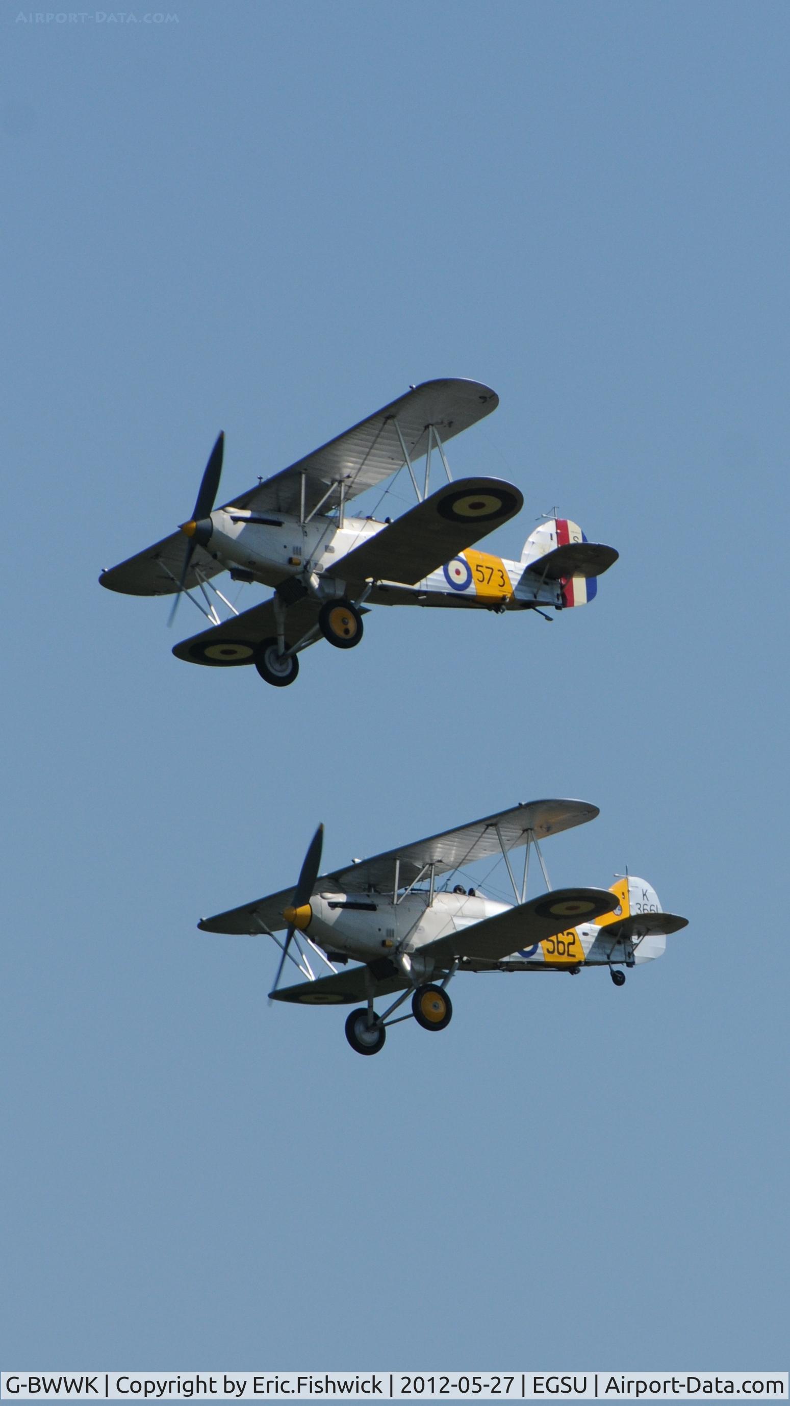 G-BWWK, 1932 Hawker Nimrod I C/N 41H-43617, 45. 573 with 562 at IWM Duxford Jubilee Airshow, May 2012.