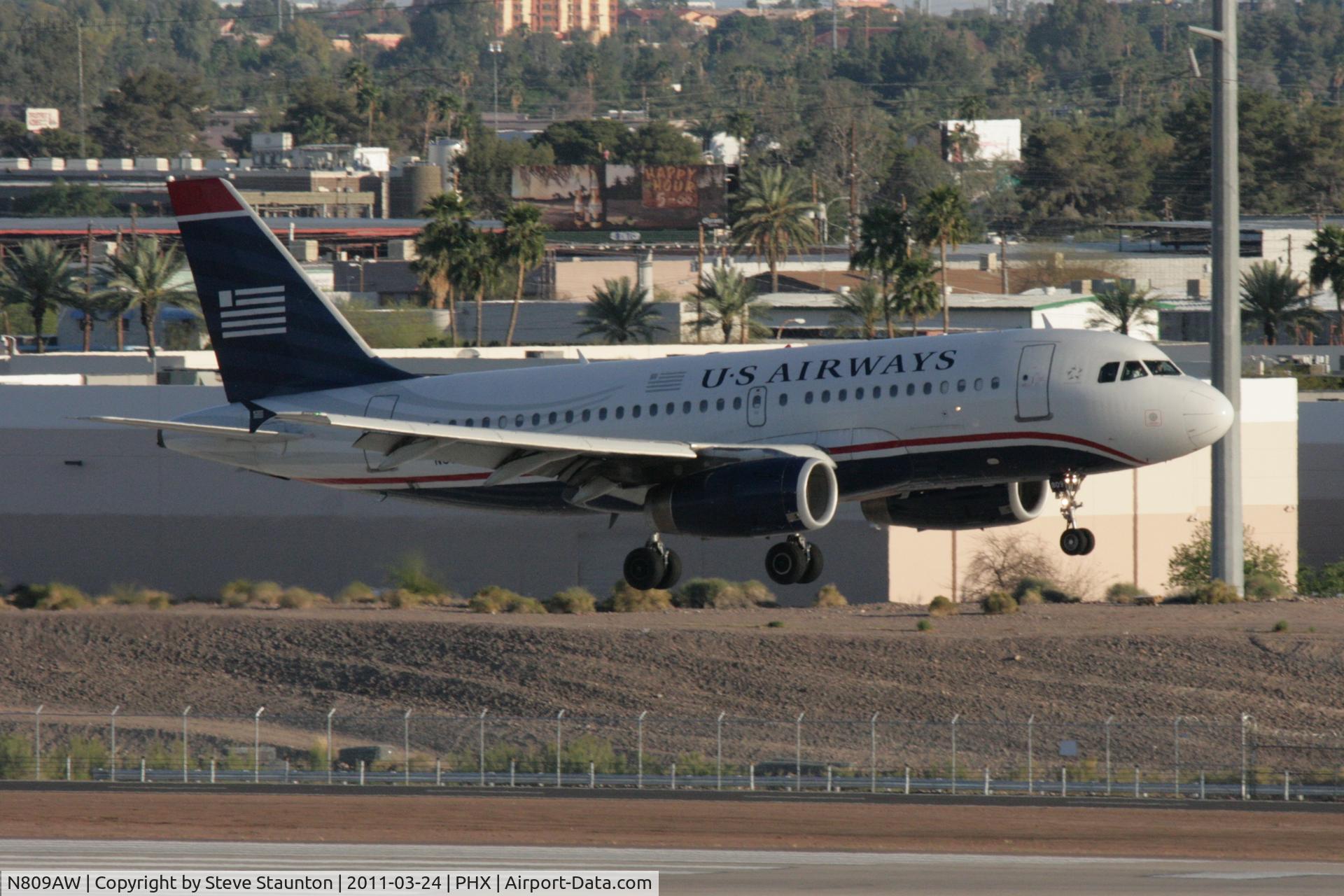 N809AW, 1999 Airbus A319-132 C/N 1111, Taken at Phoenix Sky Harbor Airport, in March 2011 whilst on an Aeroprint Aviation tour