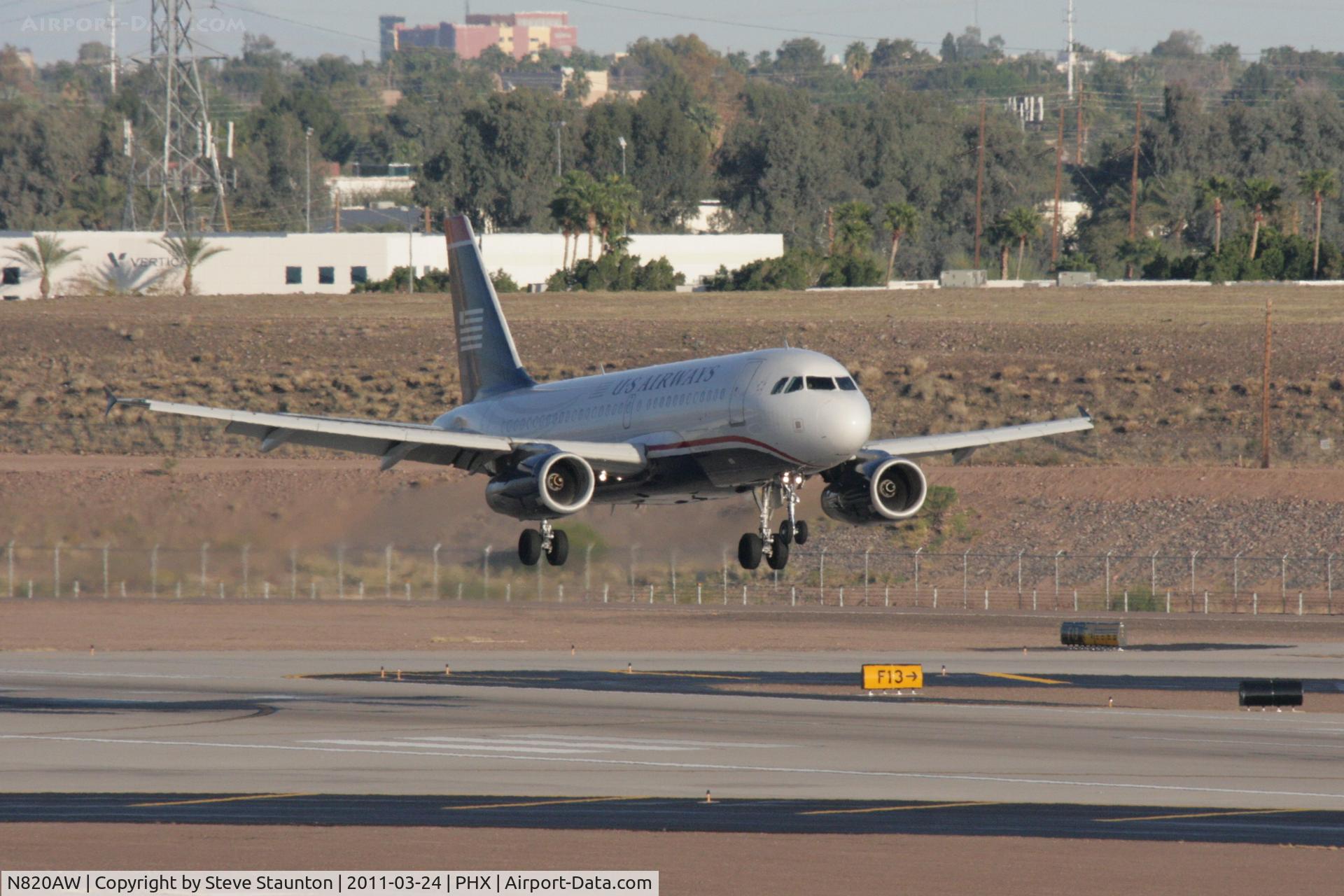 N820AW, 2000 Airbus A319-132 C/N 1397, Taken at Phoenix Sky Harbor Airport, in March 2011 whilst on an Aeroprint Aviation tour