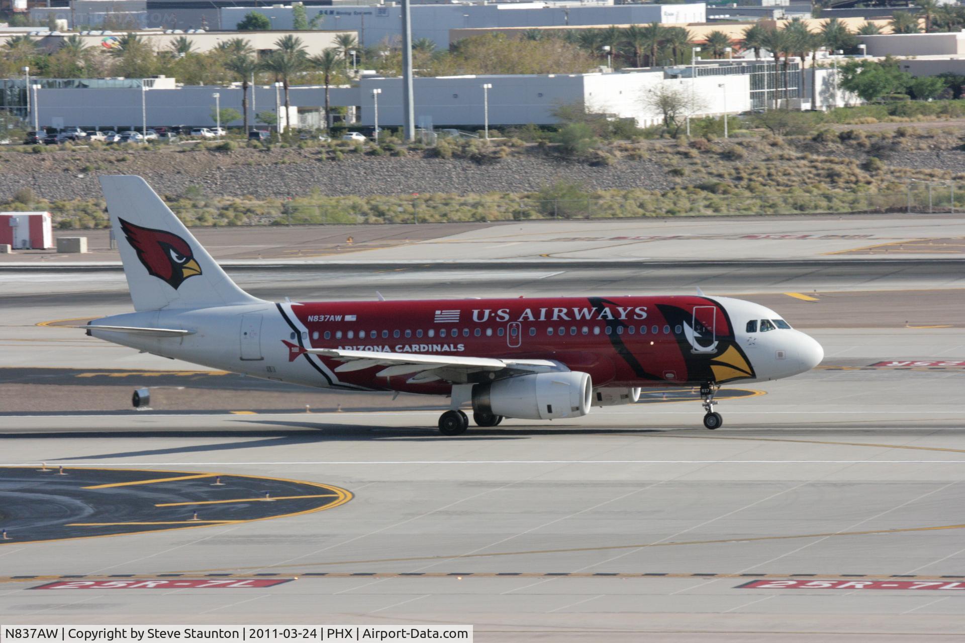 N837AW, 2005 Airbus A319-132 C/N 2595, Taken at Phoenix Sky Harbor Airport, in March 2011 whilst on an Aeroprint Aviation tour