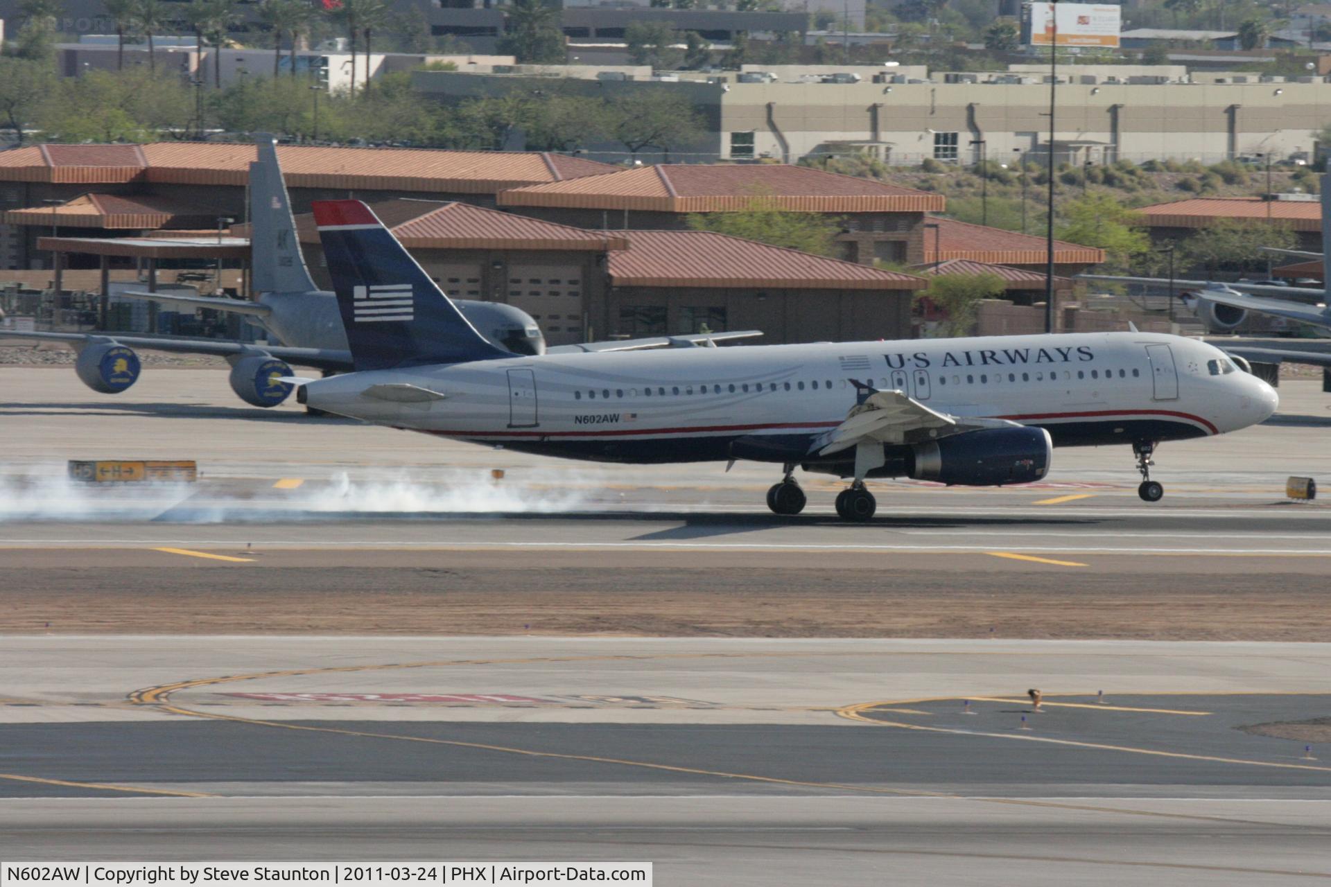 N602AW, 1995 Airbus A320-232 C/N 565, Taken at Phoenix Sky Harbor Airport, in March 2011 whilst on an Aeroprint Aviation tour