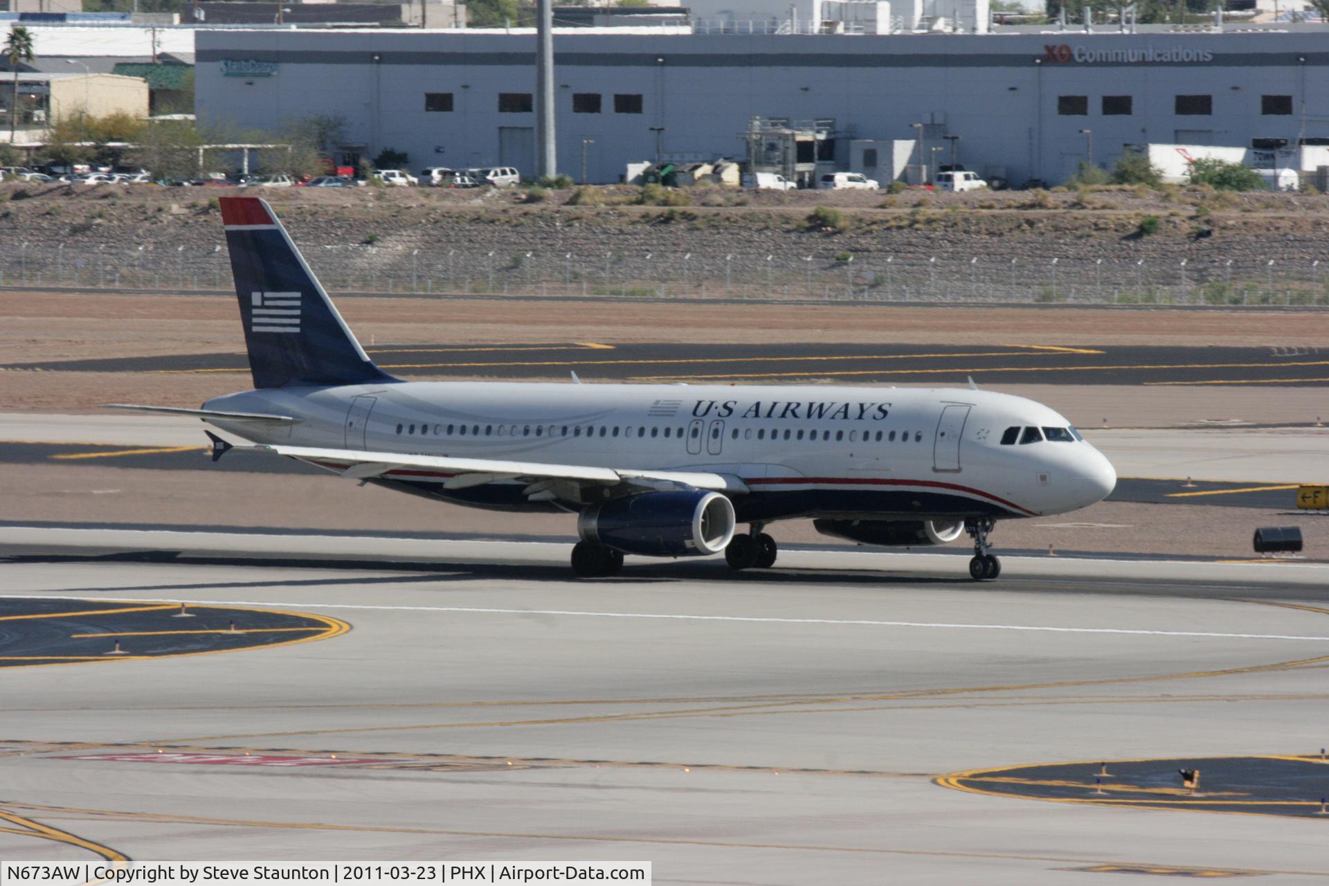 N673AW, 2004 Airbus A320-232 C/N 2312, Taken at Phoenix Sky Harbor Airport, in March 2011 whilst on an Aeroprint Aviation tour