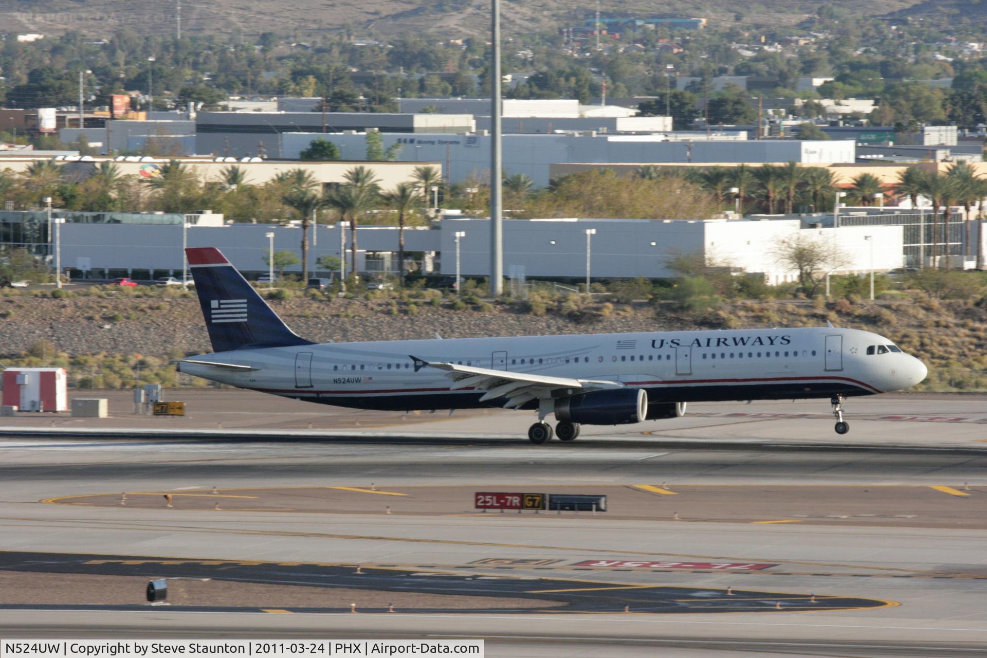 N524UW, 2009 Airbus A321-231 C/N 3977, Taken at Phoenix Sky Harbor Airport, in March 2011 whilst on an Aeroprint Aviation tour