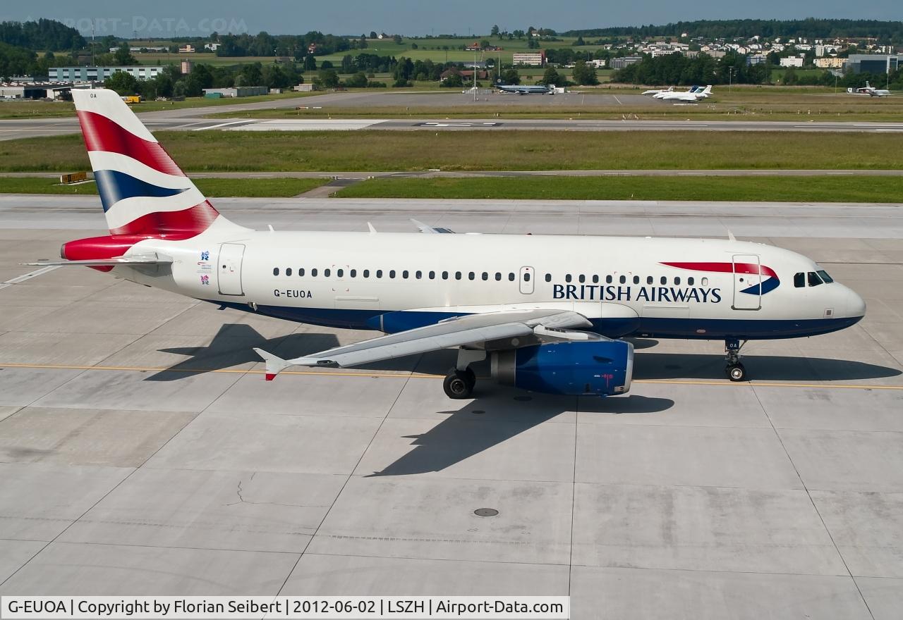 G-EUOA, 2001 Airbus A319-131 C/N 1513, taxi to the active