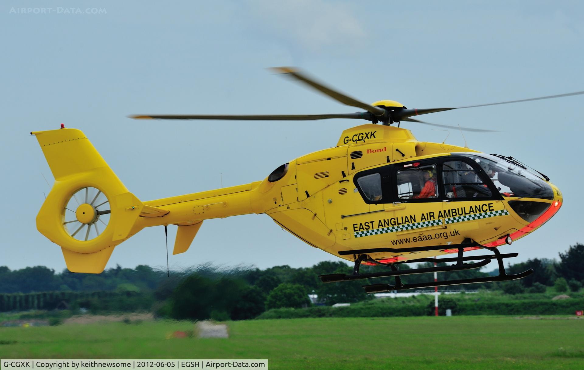 G-CGXK, 1998 Eurocopter EC-135T-1 C/N 0044, East Anglian Air Ambulance doing yet another 'spirited' approach, they help with keeping us all alive ! Thank you !