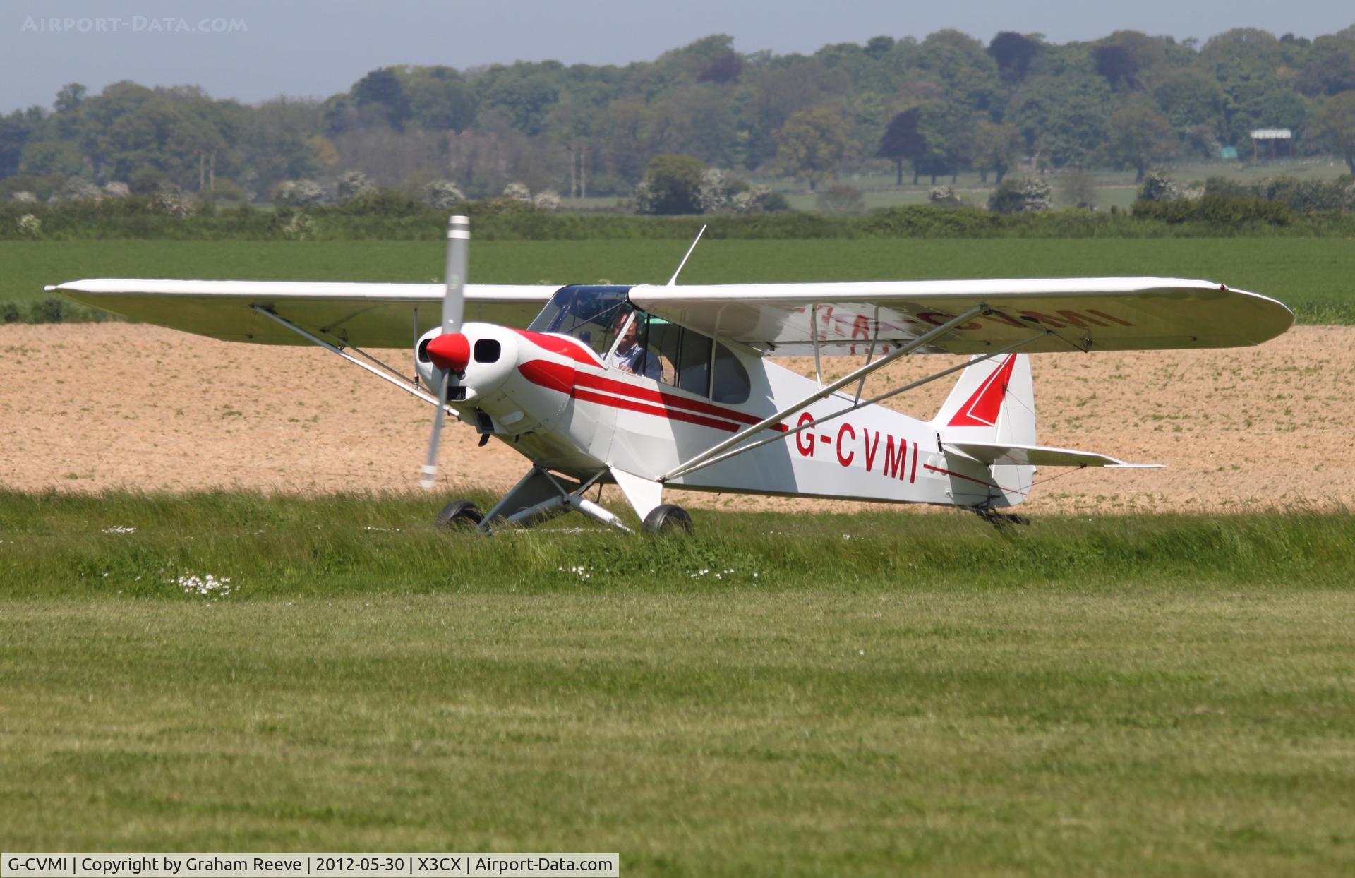 G-CVMI, 1957 Piper PA-18-150 Super Cub C/N 18-5700, Just landed.