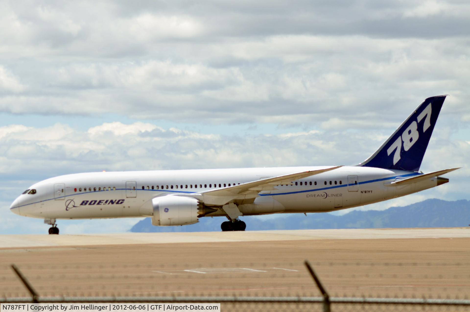 N787FT, 2010 Boeing 787-8 Dreamliner C/N 40694, Boeing 787-8 at Great Falls, Mt. on a VERY Windy day!