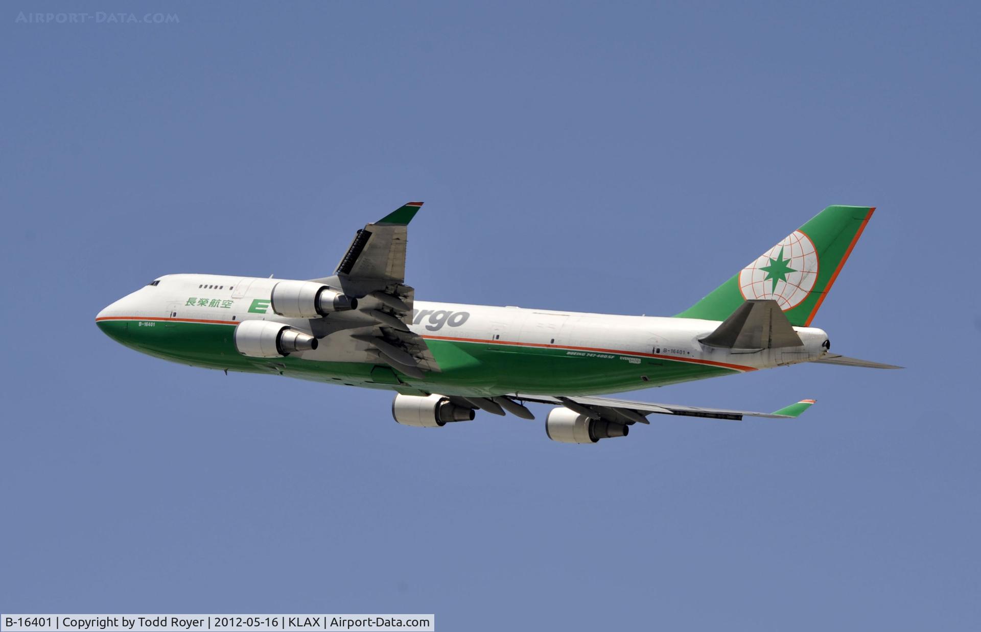 B-16401, 1992 Boeing 747-45EBD(SF) C/N 27062, Departing LAX on 25R
