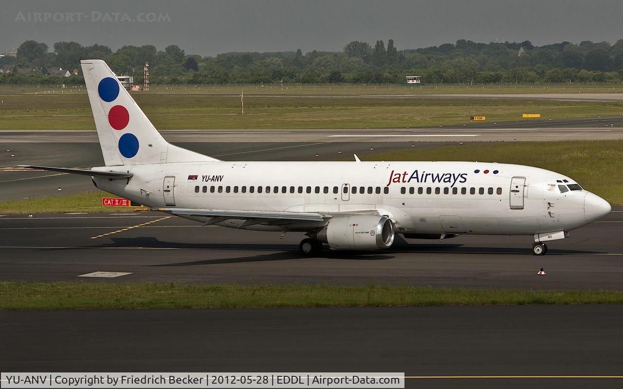 YU-ANV, 1988 Boeing 737-3H9 C/N 24140, taxying to the active