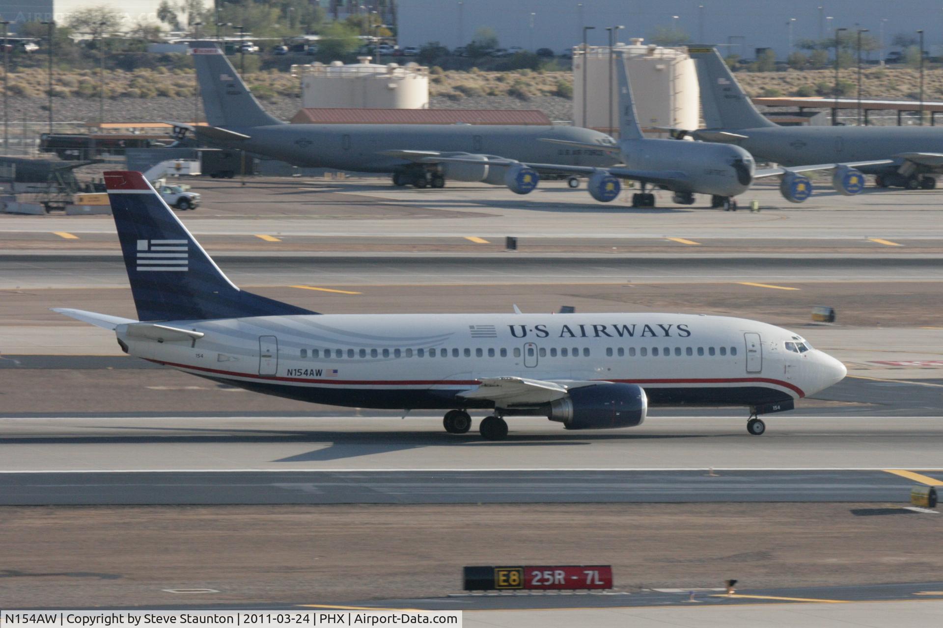 N154AW, 1987 Boeing 737-3G7 C/N 23776, Taken at Phoenix Sky Harbor Airport, in March 2011 whilst on an Aeroprint Aviation tour