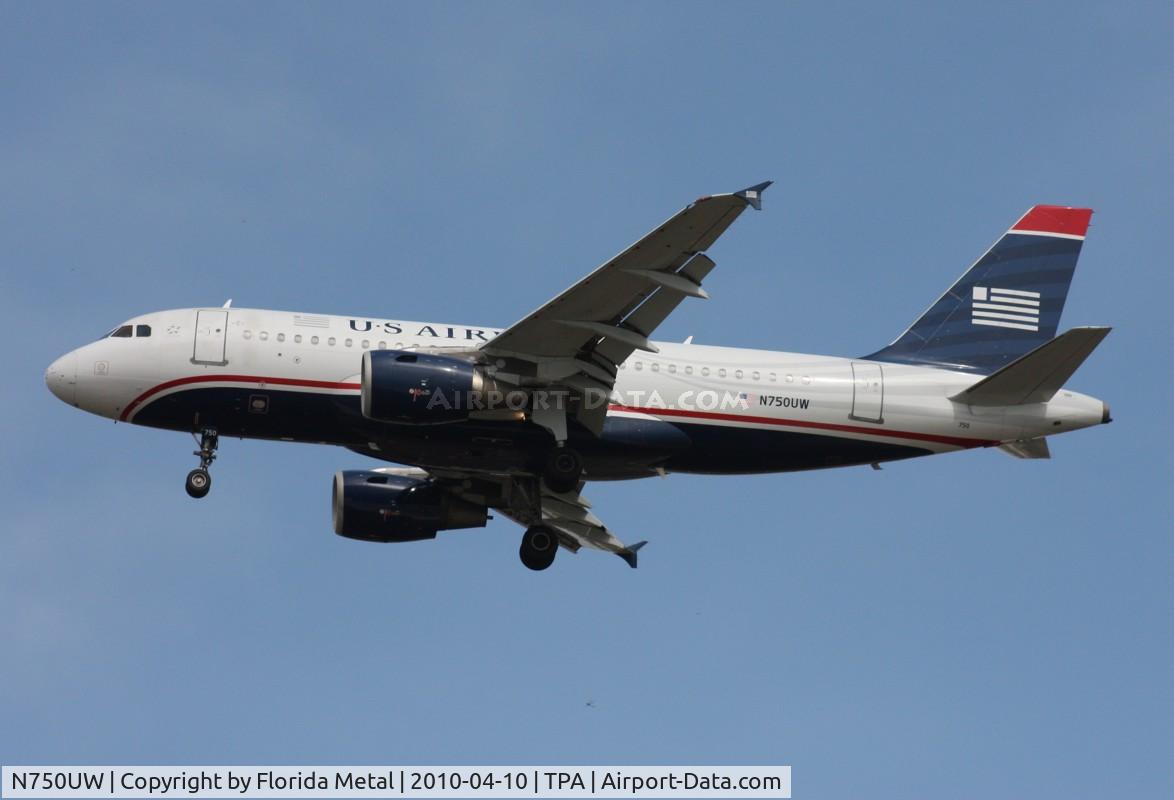 N750UW, 2000 Airbus A319-112 C/N 1315, USAirways A319