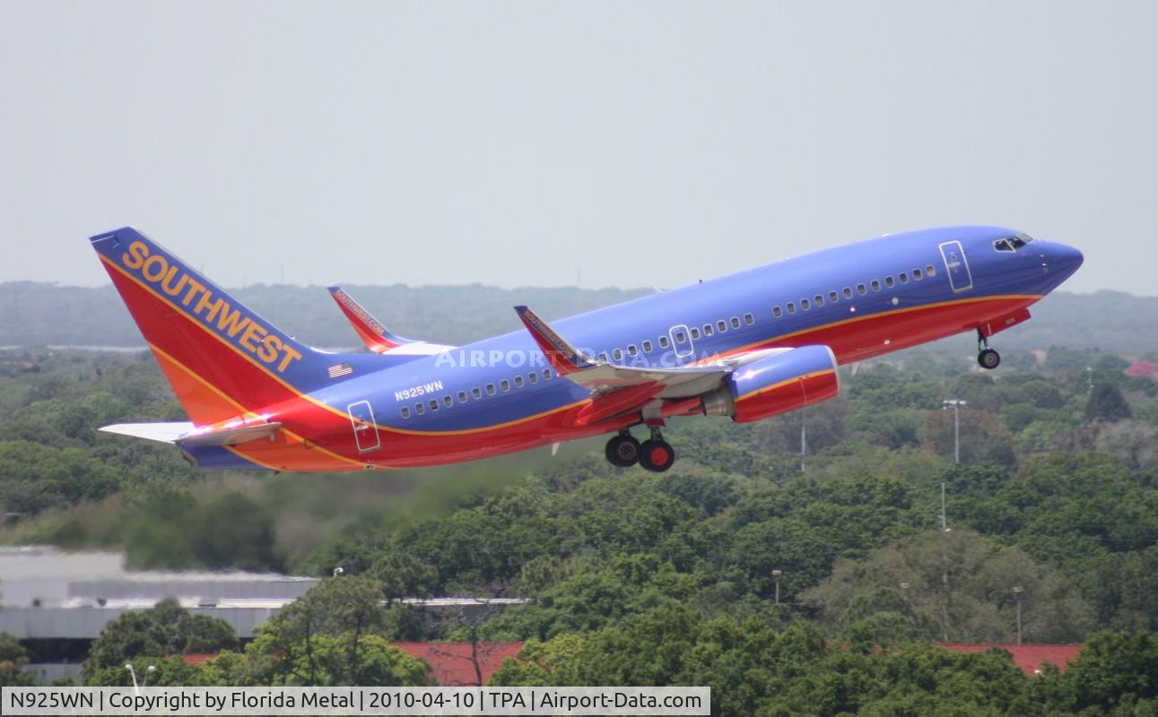 N925WN, 2008 Boeing 737-7H4 C/N 36630, Southwest 737-700