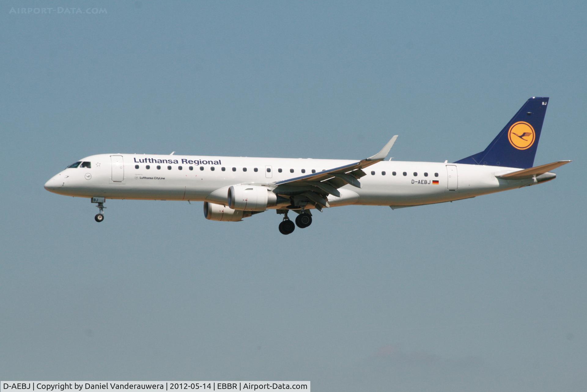 D-AEBJ, 2011 Embraer 195LR (ERJ-190-200LR) C/N 19000486, Arrival of flight LH2286 to RWY 25L