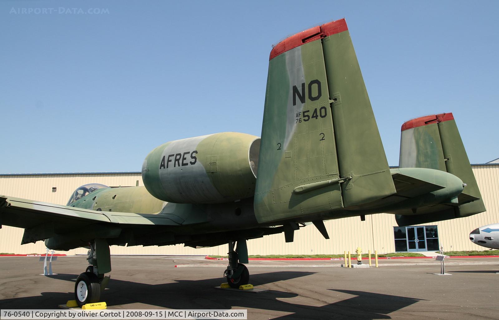 76-0540, 1976 Fairchild Republic A-10A Thunderbolt II C/N A10-0087, Ex Air force reserve aircraft