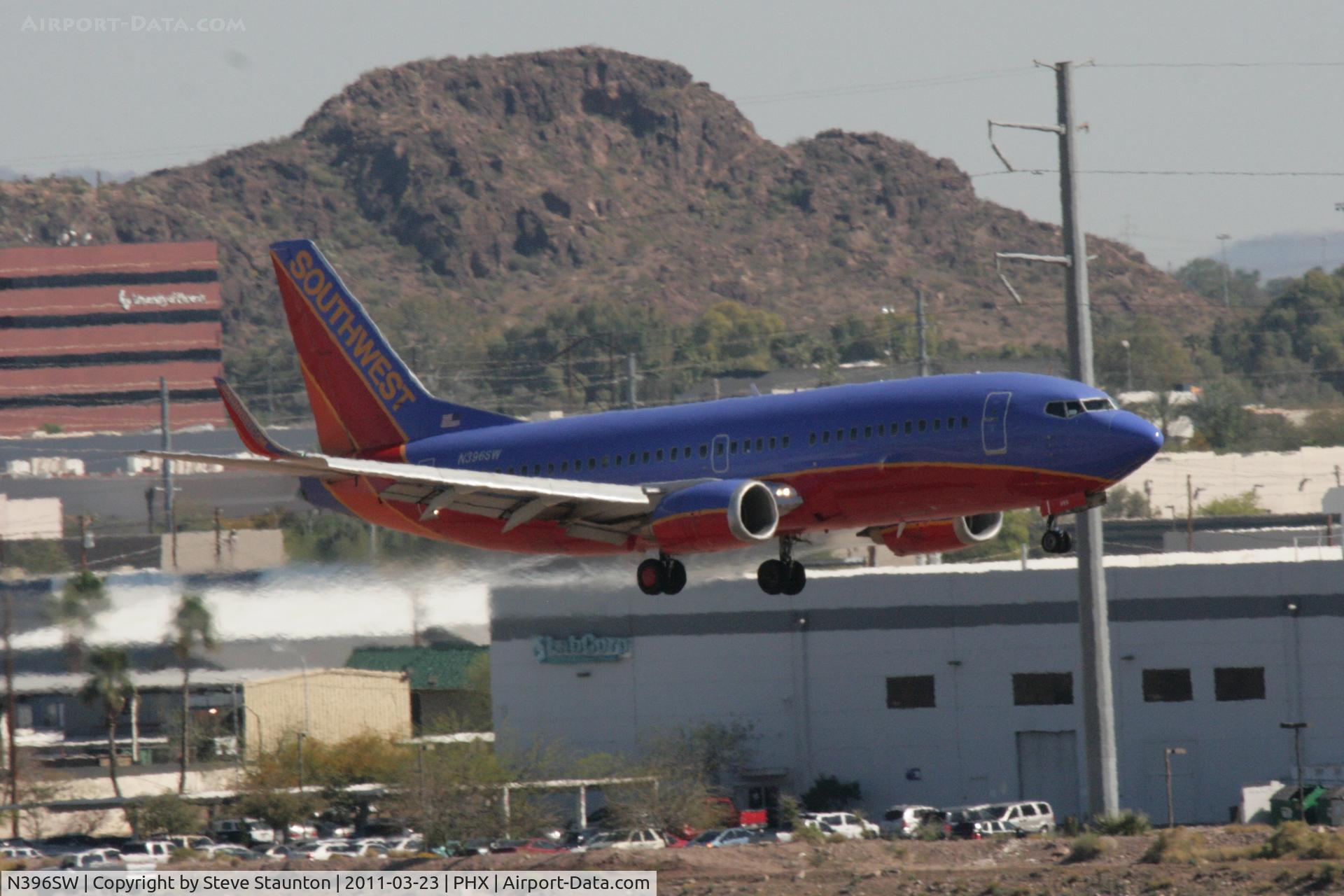 N396SW, 1994 Boeing 737-3H4 C/N 27690, Taken at Phoenix Sky Harbor Airport, in March 2011 whilst on an Aeroprint Aviation tour