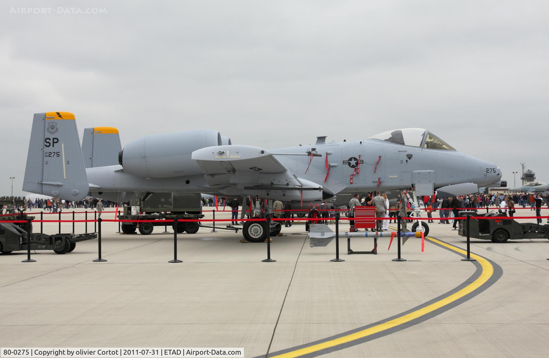80-0275, 1980 Fairchild Republic A-10C Thunderbolt II C/N A10-0625, Spangdalhem open door day 2011, used for weapons loading shows