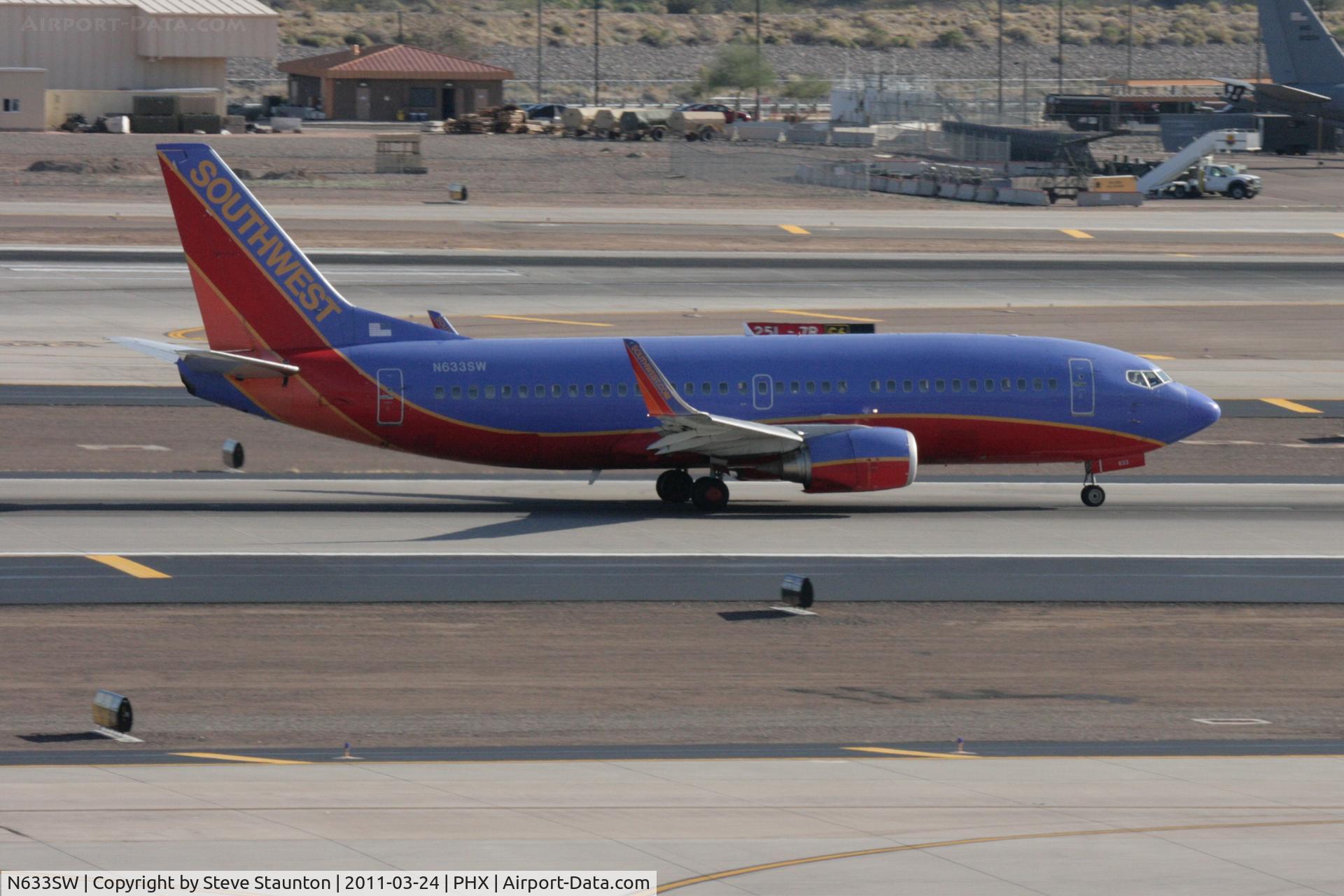 N633SW, 1996 Boeing 737-3H4 C/N 27936, Taken at Phoenix Sky Harbor Airport, in March 2011 whilst on an Aeroprint Aviation tour