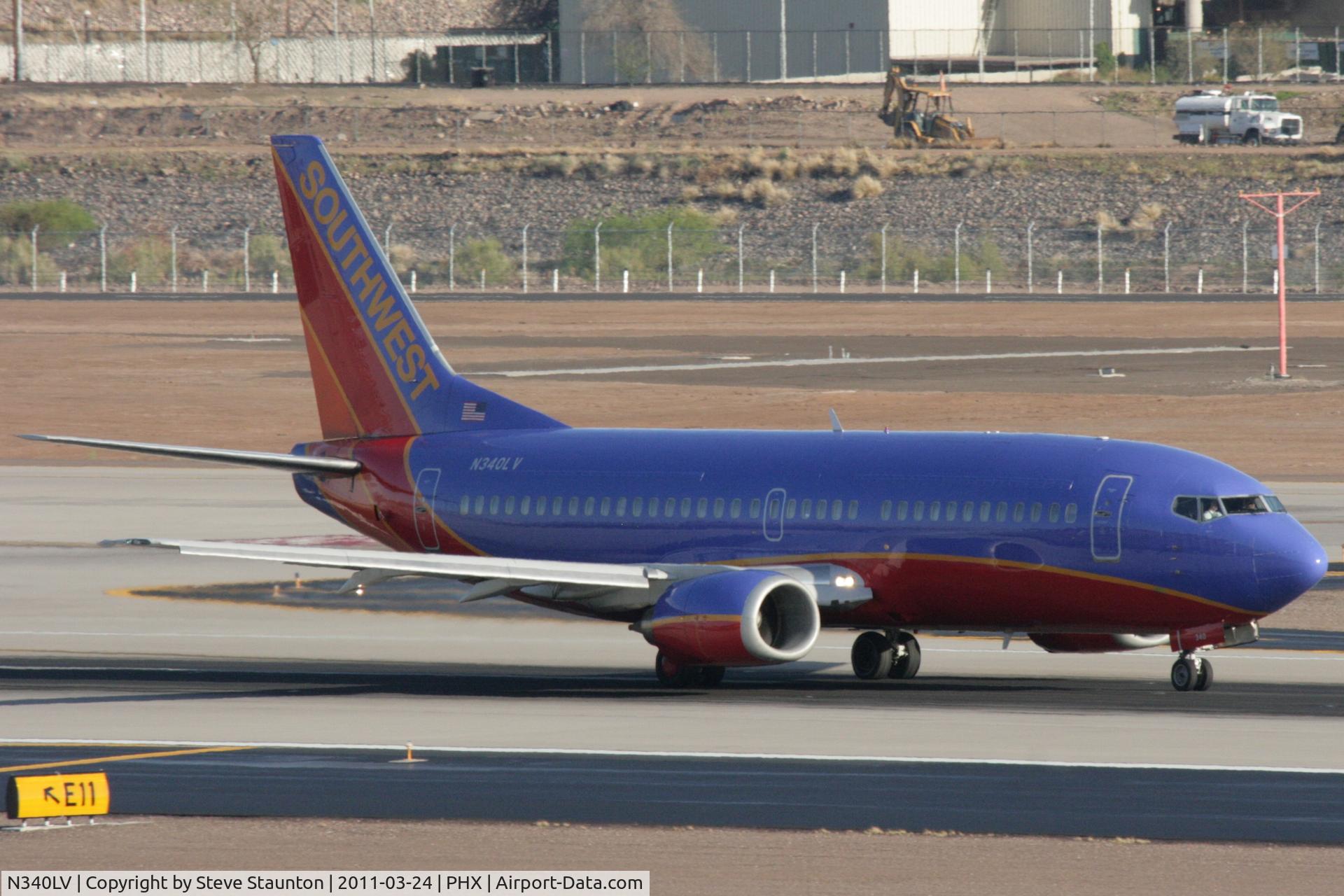 N340LV, 1987 Boeing 737-3K2 C/N 23738, Taken at Phoenix Sky Harbor Airport, in March 2011 whilst on an Aeroprint Aviation tour
