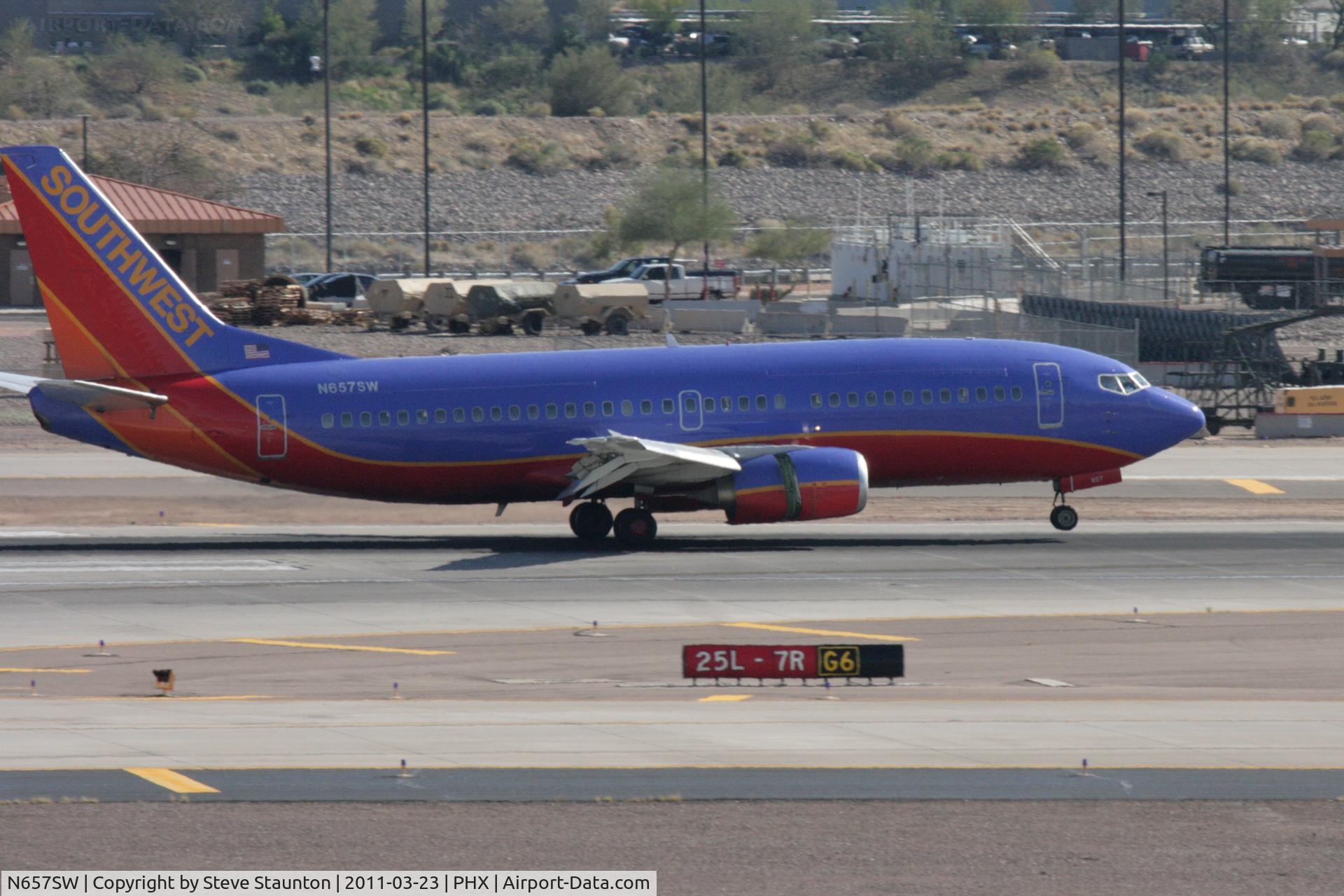 N657SW, 1985 Boeing 737-3L9 C/N 23331, Taken at Phoenix Sky Harbor Airport, in March 2011 whilst on an Aeroprint Aviation tour