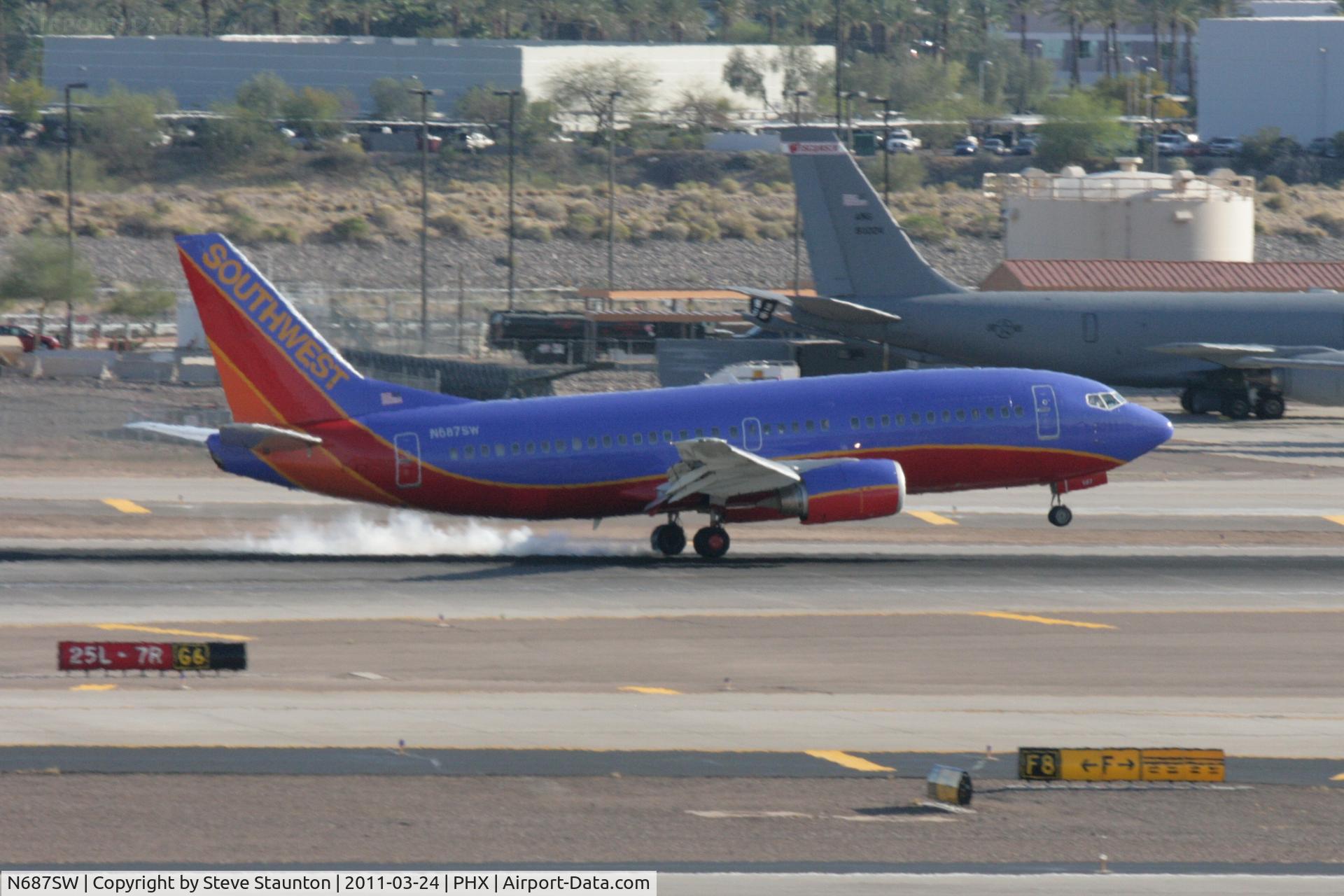 N687SW, 1986 Boeing 737-3Q8 C/N 23388, Taken at Phoenix Sky Harbor Airport, in March 2011 whilst on an Aeroprint Aviation tour