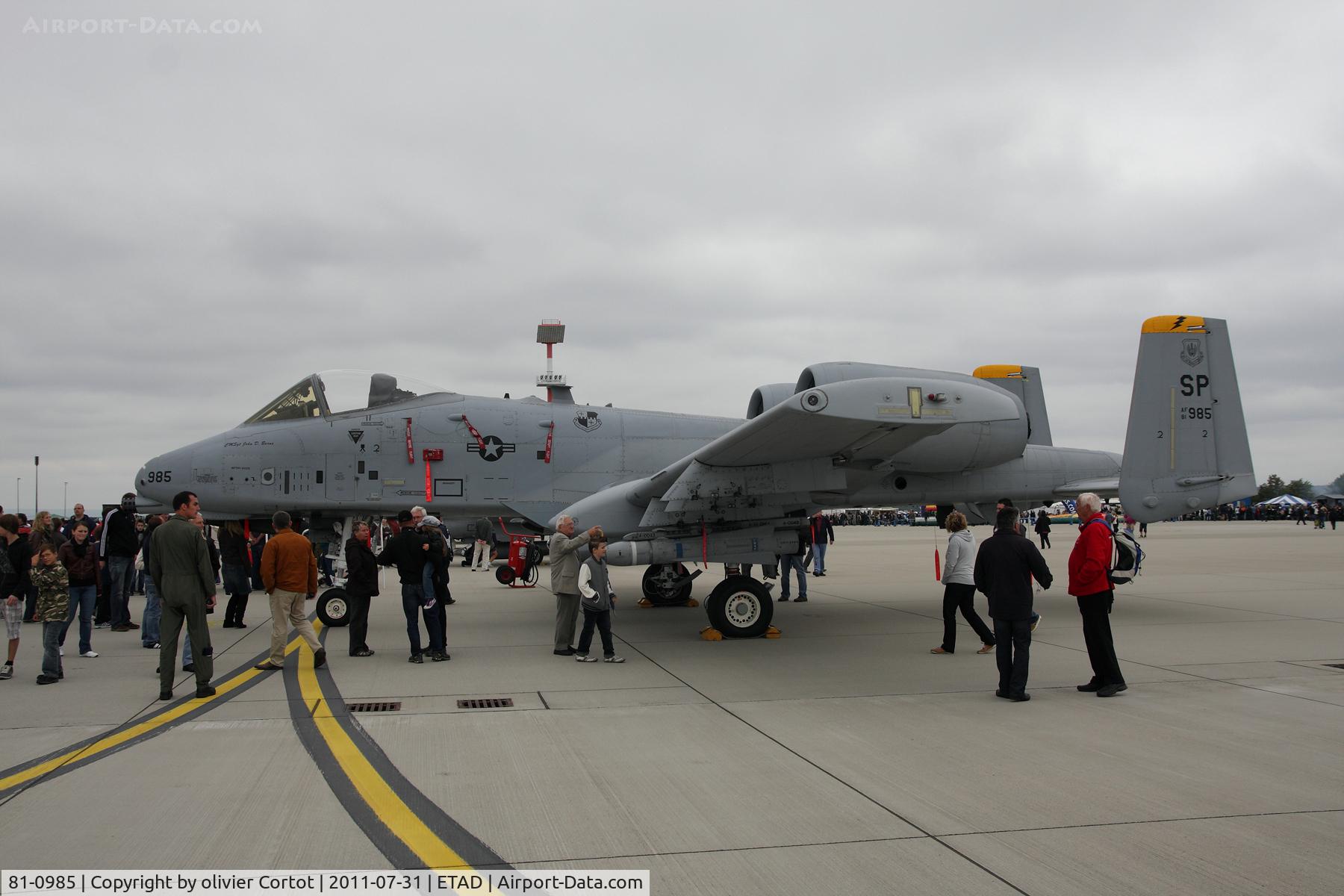 81-0985, 1981 Fairchild Republic A-10A Thunderbolt II C/N A10-0680, the popular thunderbolt II, Spang 2011