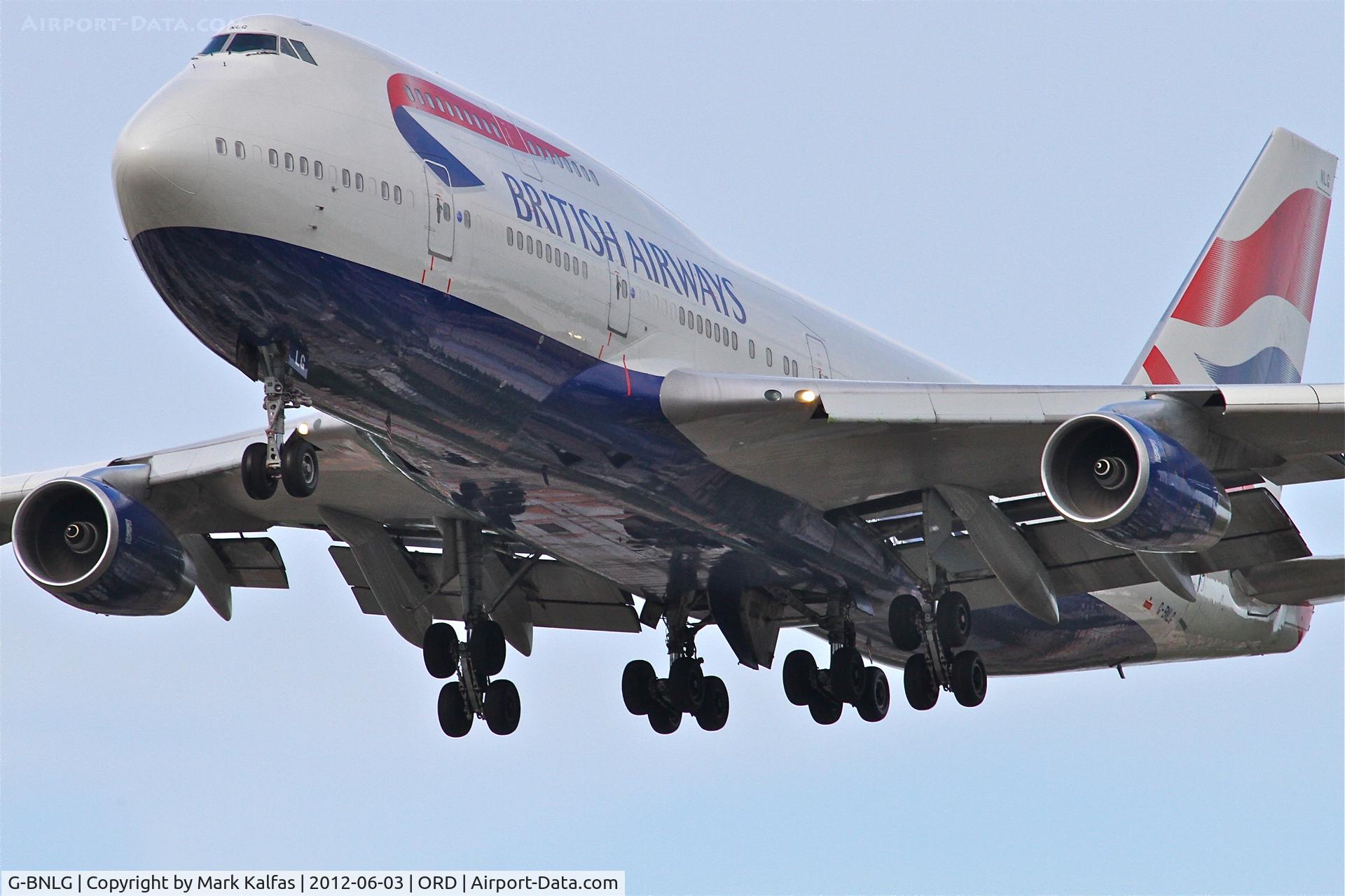G-BNLG, 1989 Boeing 747-436 C/N 24049, British Airways Boeing 747-436, BAW297 arriving from  London Heathrow /EGLL, RWY 28 approach KORD.
