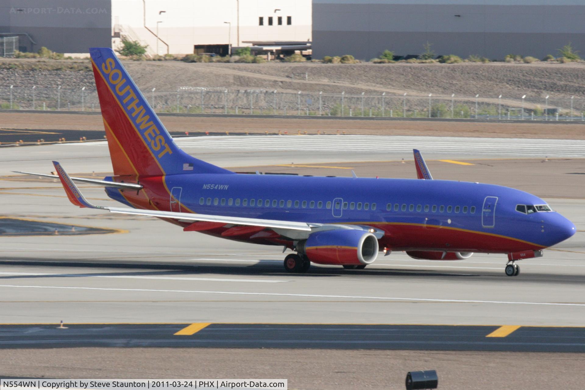 N554WN, 2002 Boeing 737-7BX C/N 30746, Taken at Phoenix Sky Harbor Airport, in March 2011 whilst on an Aeroprint Aviation tour