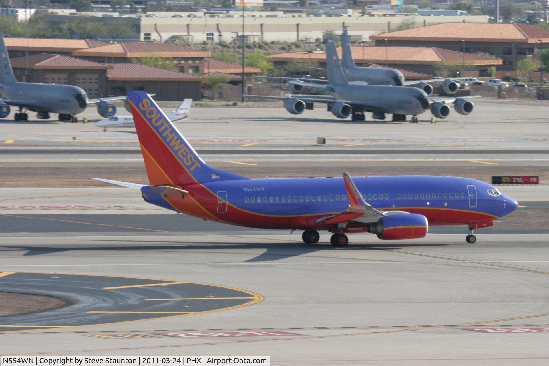 N554WN, 2002 Boeing 737-7BX C/N 30746, Taken at Phoenix Sky Harbor Airport, in March 2011 whilst on an Aeroprint Aviation tour