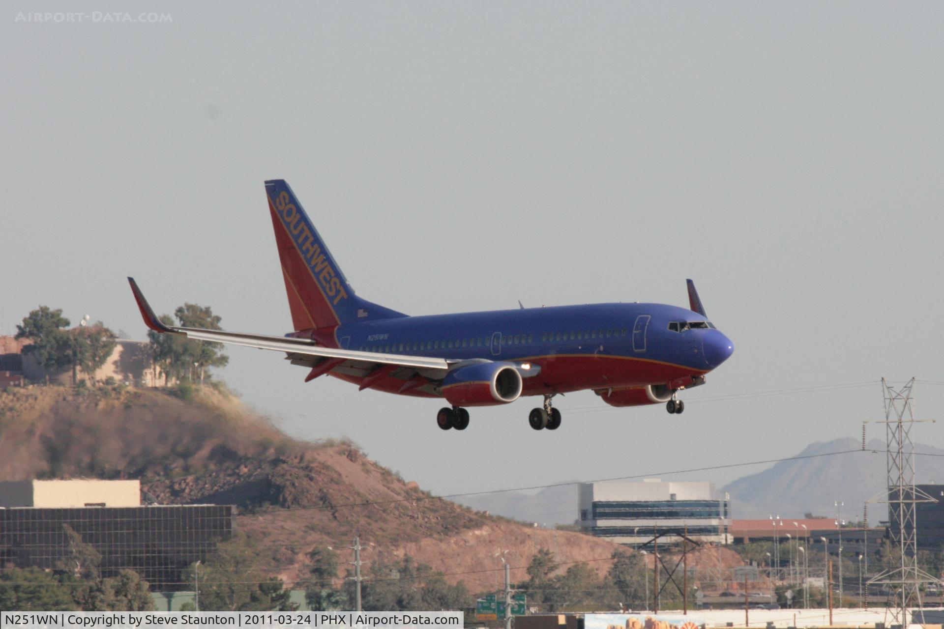 N251WN, 2006 Boeing 737-7H4 C/N 32510, Taken at Phoenix Sky Harbor Airport, in March 2011 whilst on an Aeroprint Aviation tour