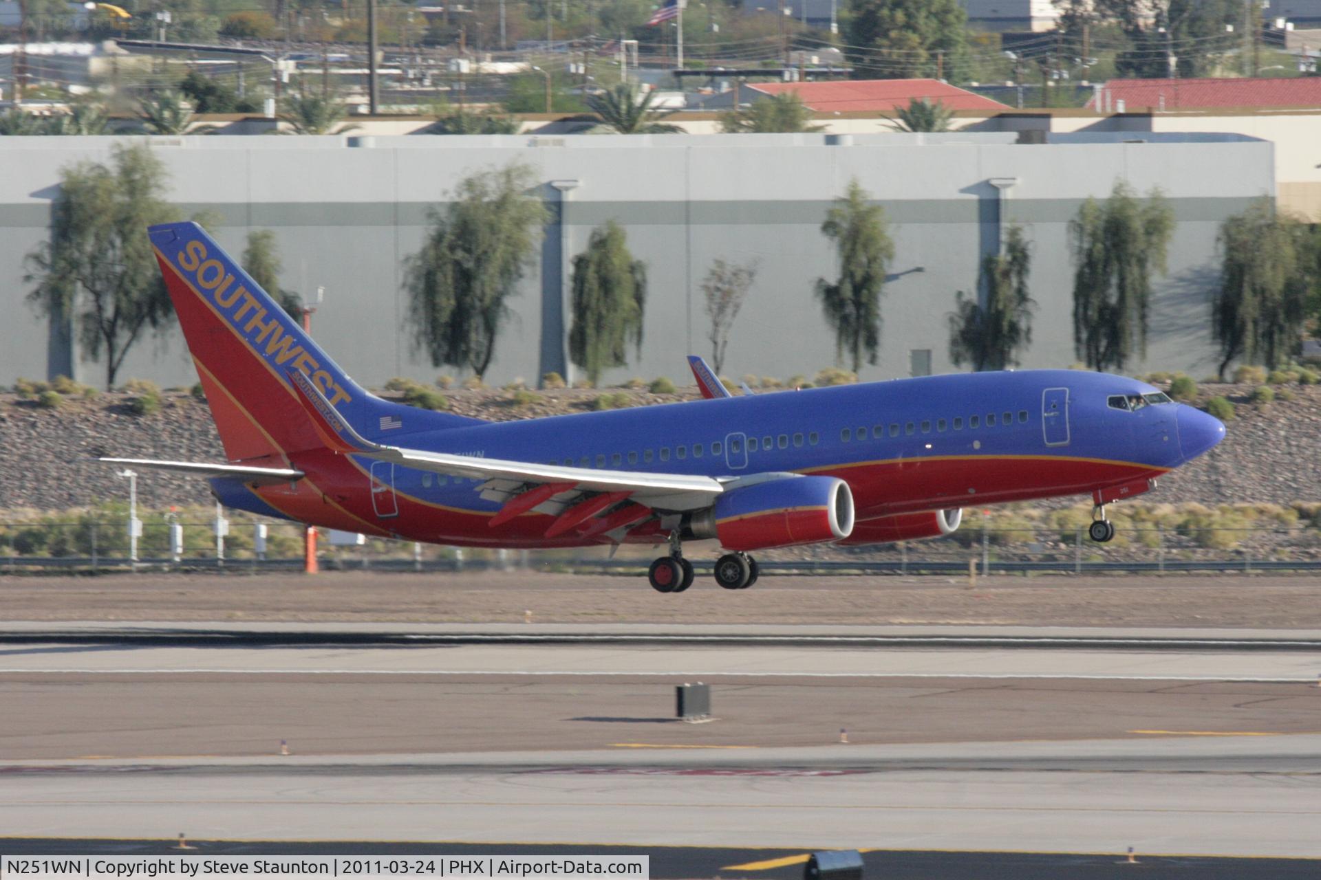 N251WN, 2006 Boeing 737-7H4 C/N 32510, Taken at Phoenix Sky Harbor Airport, in March 2011 whilst on an Aeroprint Aviation tour