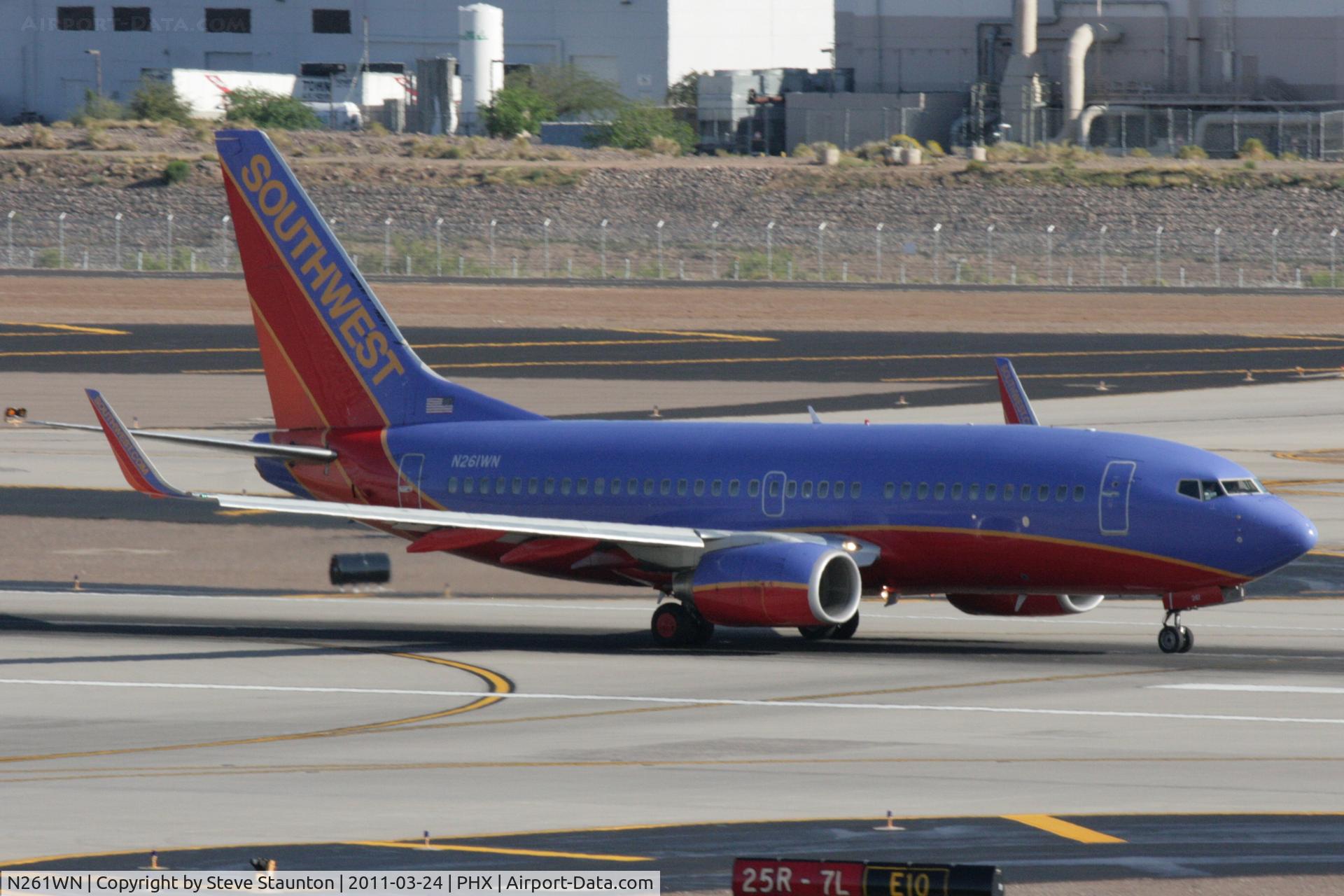 N261WN, 2006 Boeing 737-7H4 C/N 32517, Taken at Phoenix Sky Harbor Airport, in March 2011 whilst on an Aeroprint Aviation tour