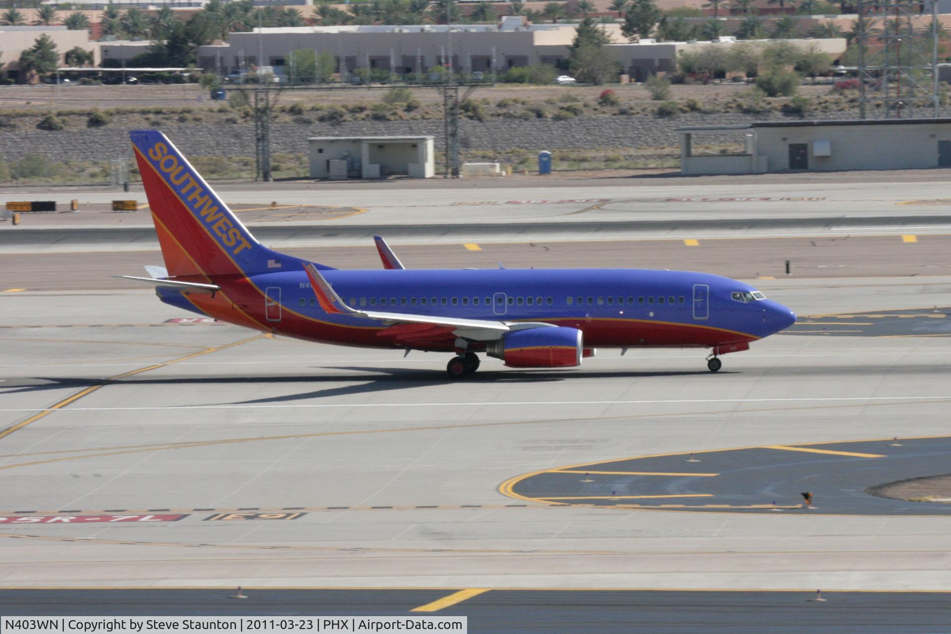 N403WN, 2001 Boeing 737-7H4 C/N 29815, Taken at Phoenix Sky Harbor Airport, in March 2011 whilst on an Aeroprint Aviation tour