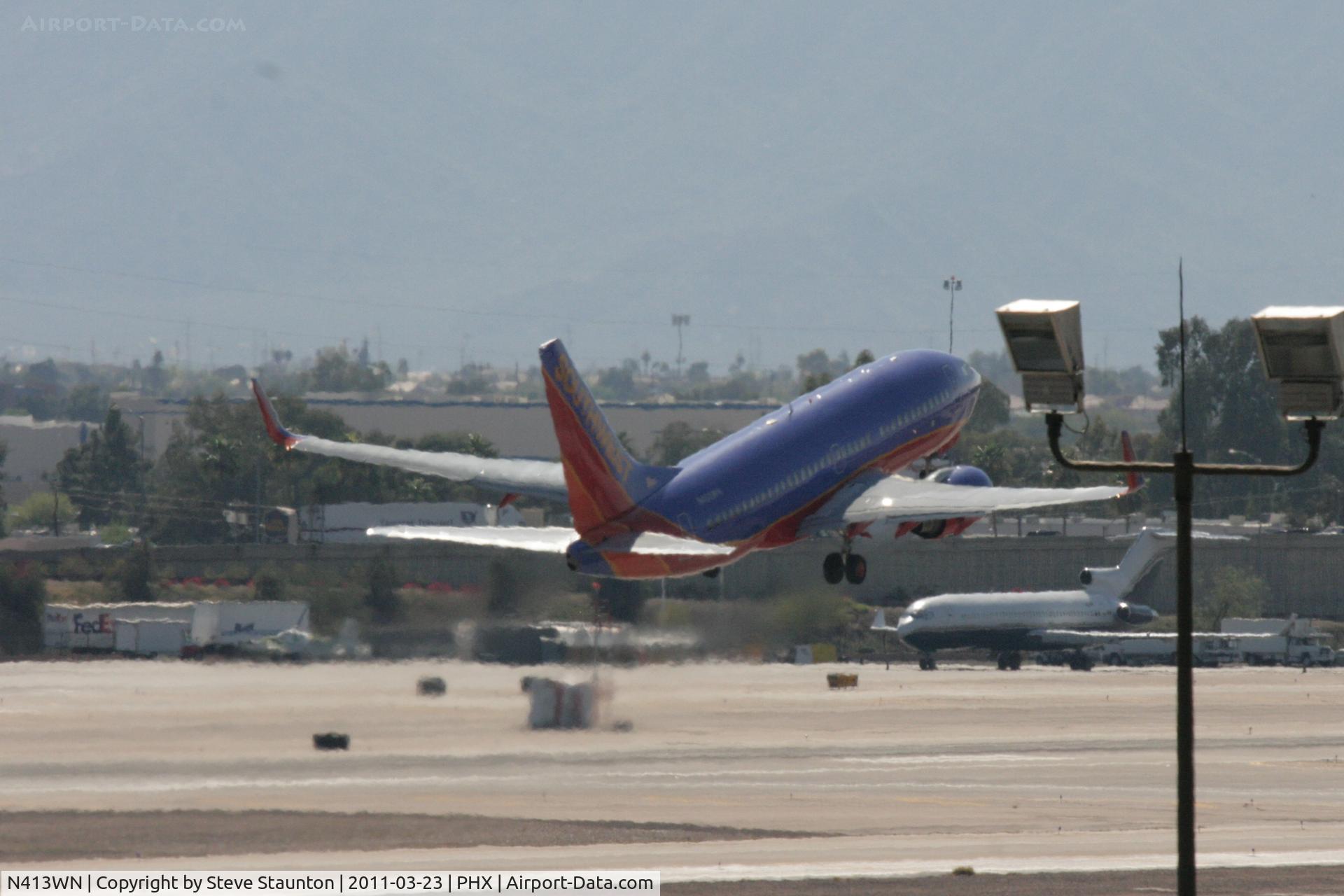 N413WN, 2001 Boeing 737-7H4 C/N 29819, Taken at Phoenix Sky Harbor Airport, in March 2011 whilst on an Aeroprint Aviation tour