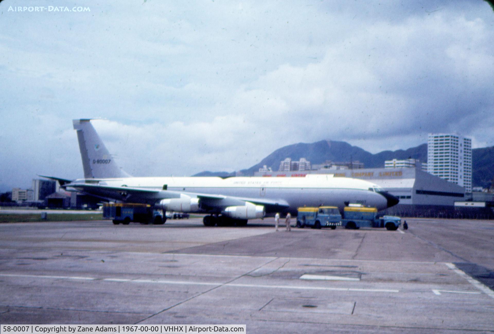 58-0007, 1958 Boeing EC-135P C/N 17752, Photographed in Hong Kong - scanned from a 35mm slide bought at an estate sale.