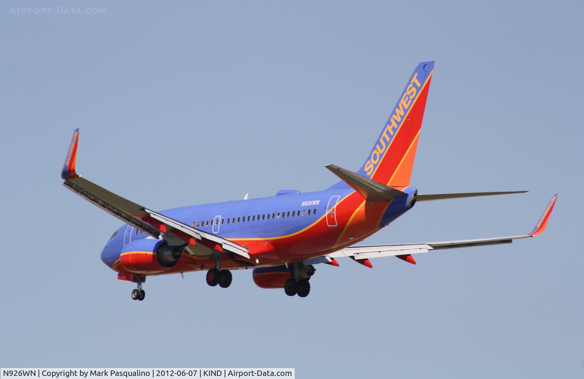 N926WN, 2008 Boeing 737-7H4 C/N 36629, Boeing 737-700