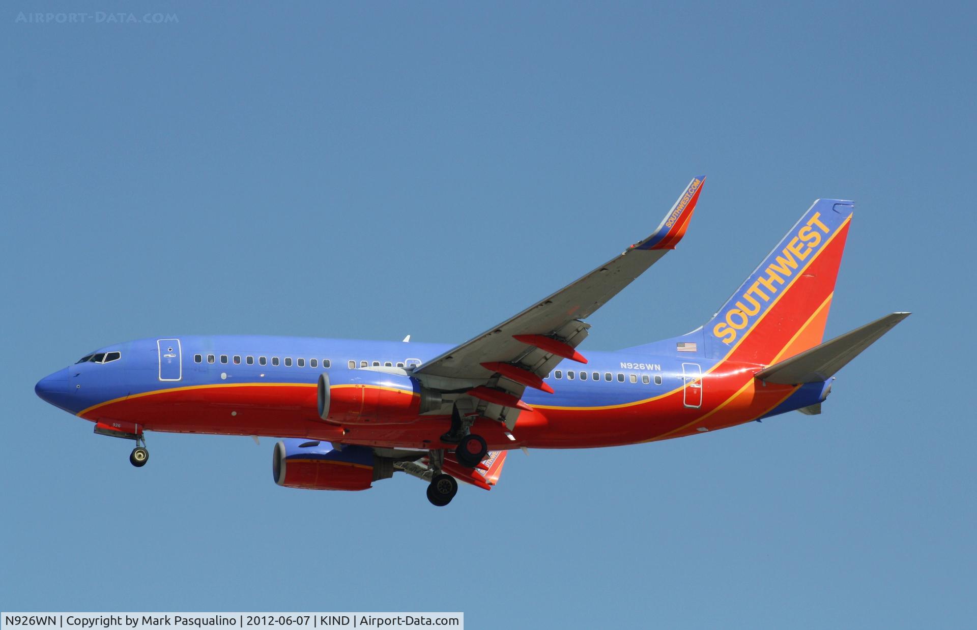 N926WN, 2008 Boeing 737-7H4 C/N 36629, Boeing 737-700
