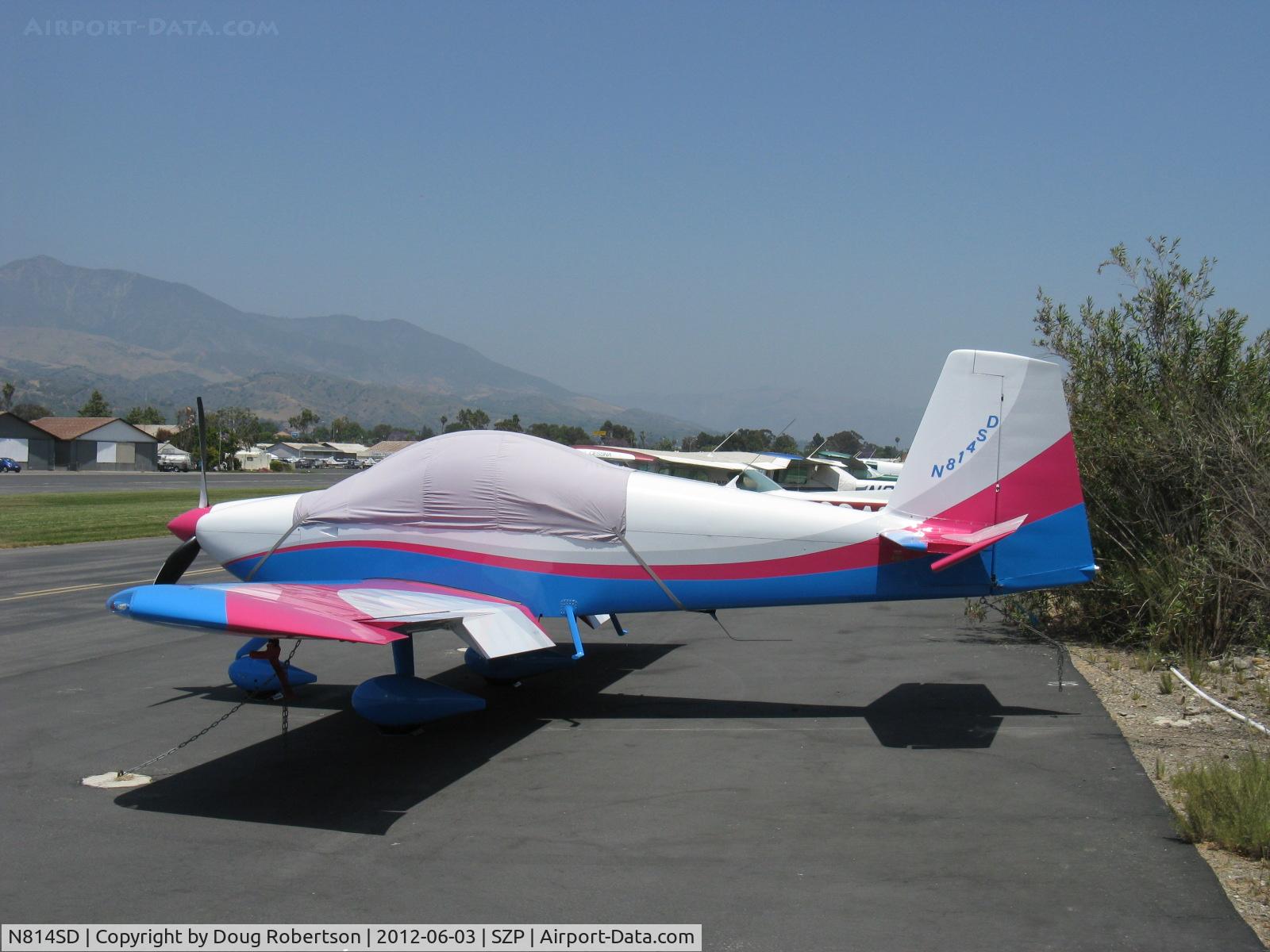N814SD, 2006 Vans RV-7A C/N 70648, 2006 Diffenbaugh VAN's RV-7A, this visitor Experimental class aircraft exhibits careful precise workmanship and a stunning finish with attention to detail.