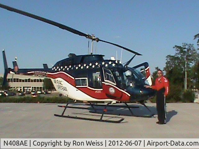 N408AE, Bell 206L-4 LongRanger IV LongRanger C/N 52408, On CONSECO helipad in Carmel Indiana.