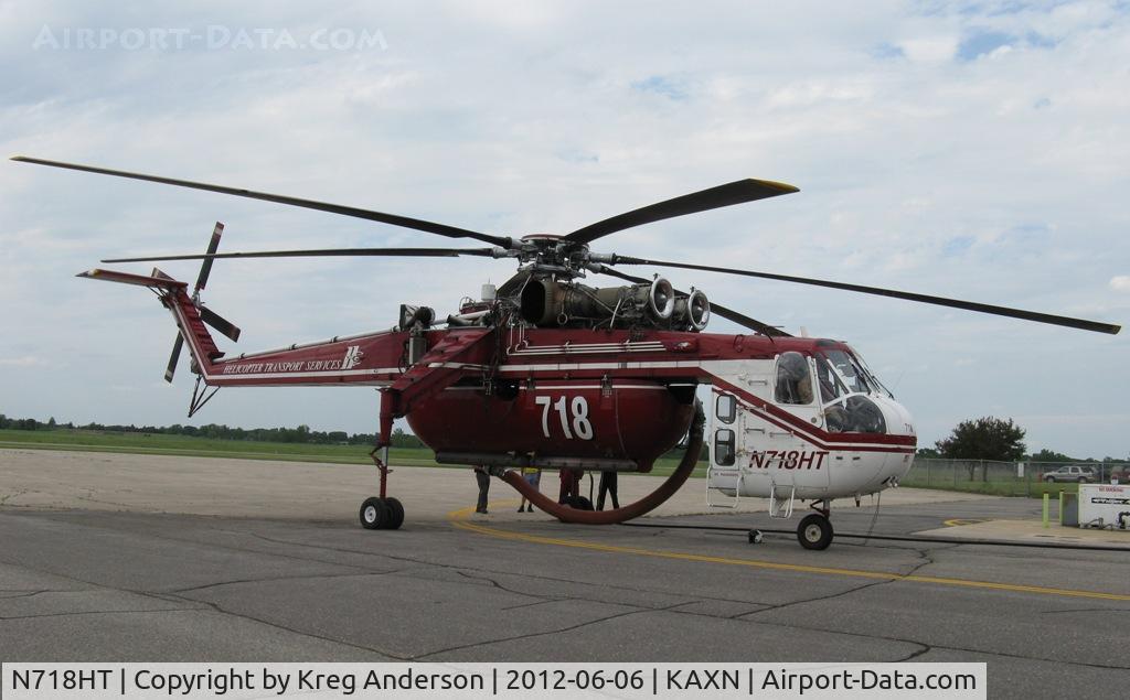 N718HT, 1969 Sikorsky CH-54B Tarhe C/N 64-074, Sikorsky CH-54 Skycrane at the fuel pumps. Largest helicopter I've ever seen in Alexandria.