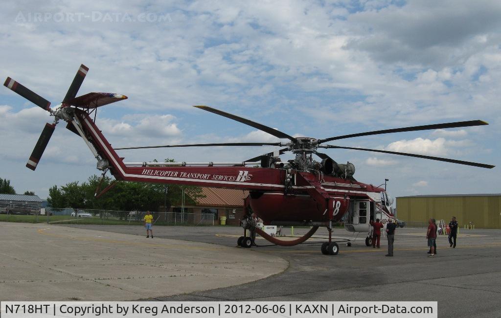 N718HT, 1969 Sikorsky CH-54B Tarhe C/N 64-074, Sikorsky CH-54 Skycrane refueling at the fuel pumps.