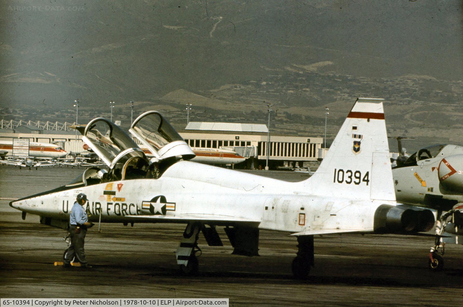 65-10394, 1965 Northrop T-38A Talon C/N N.5813, T-38A Talon of the 12th Flying Training Wing at Randolph AFB seen staging through El Paso in October 1978.