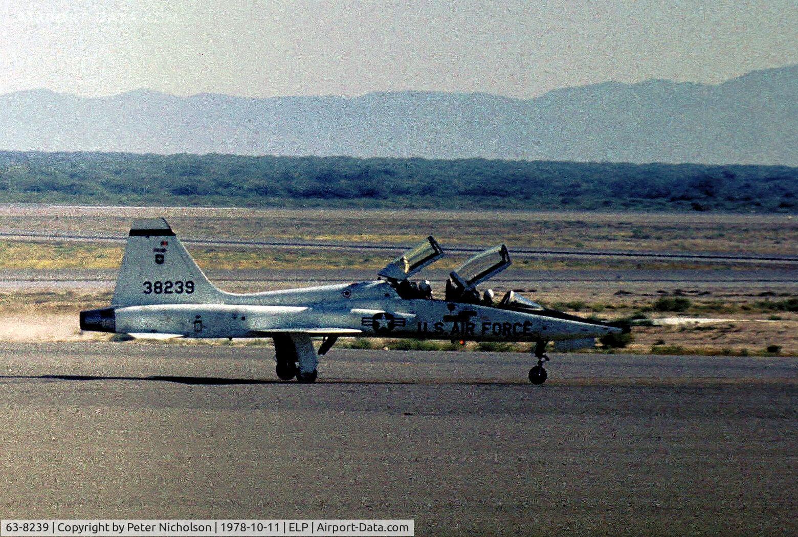 63-8239, 1963 Northrop T-38A Talon C/N N.5586, T-38A Talon of the 47th Flying Training Wing staging through El Paso in October 1978.